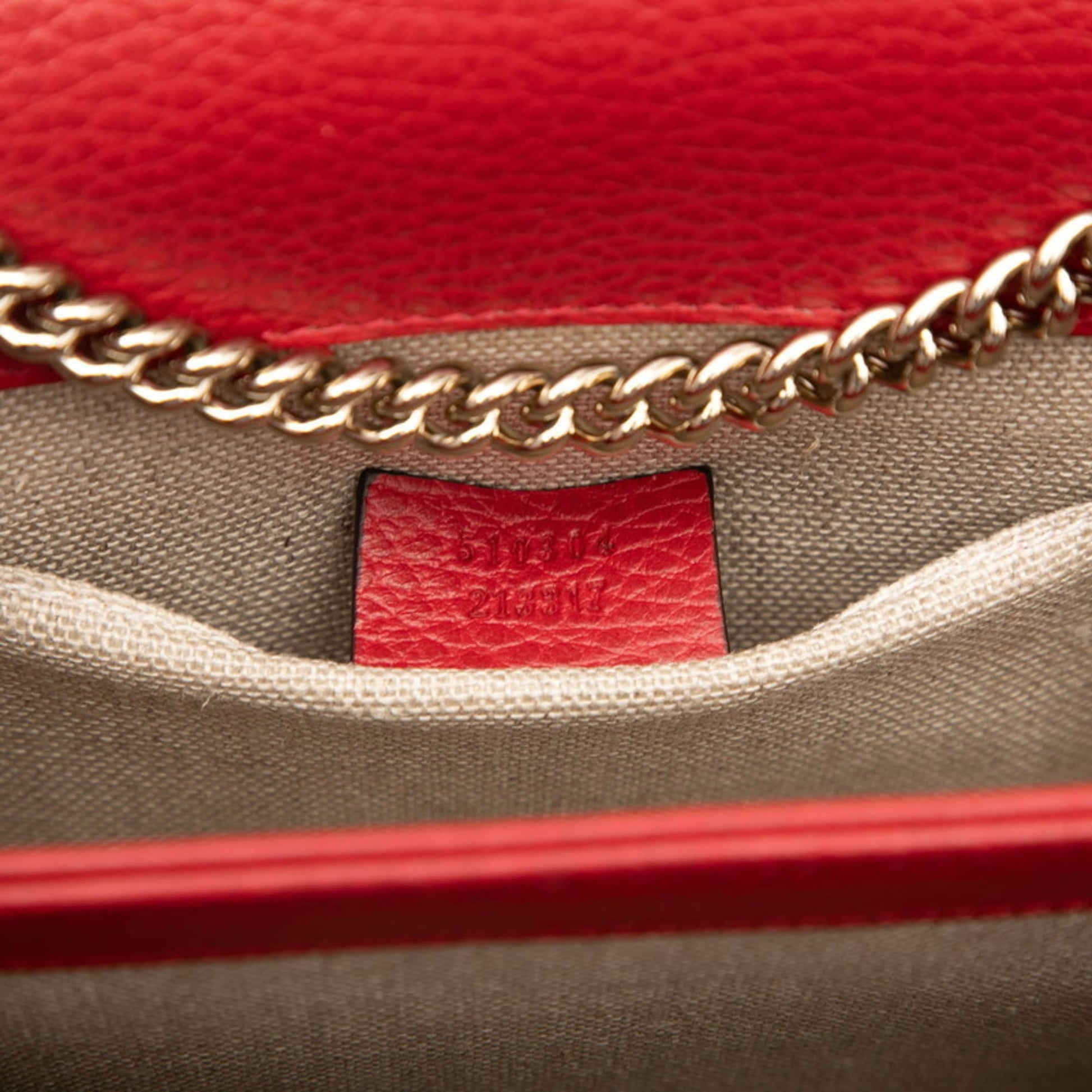 Gucci Red Color Leather Shoulder Bag
