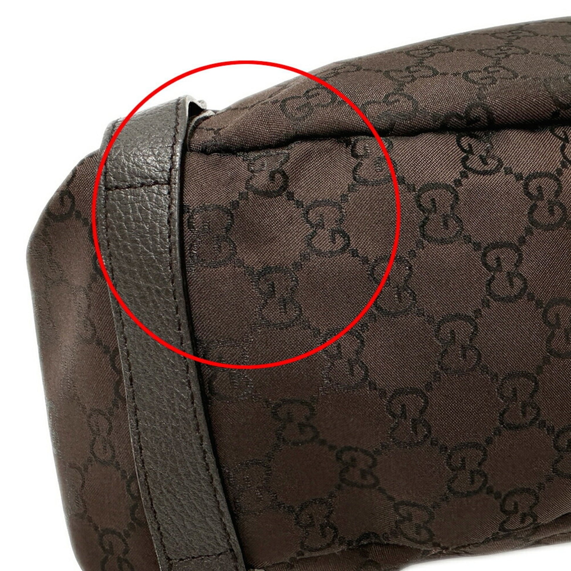 Gucci Abbey Dark Brown Nylon Shoulder Bag Tote Bag