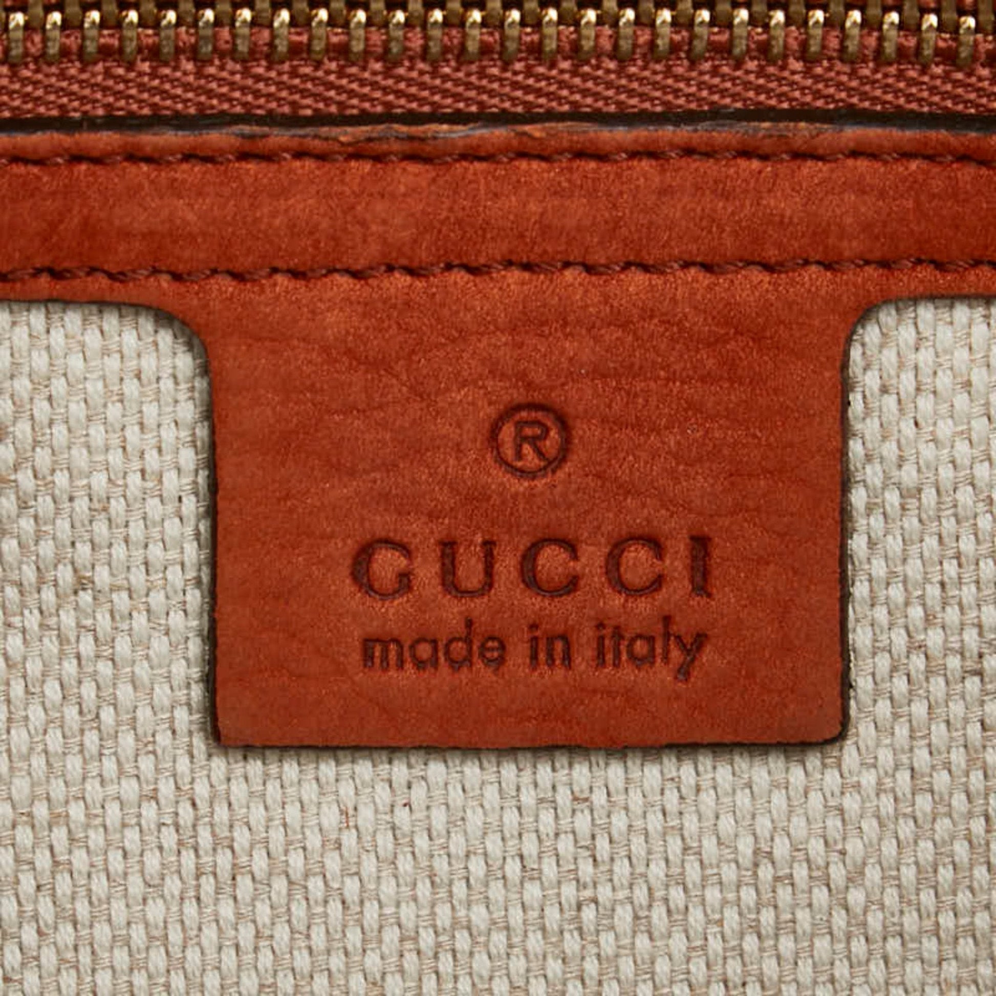 Gucci Brown Orange Leather Shoulder Bag