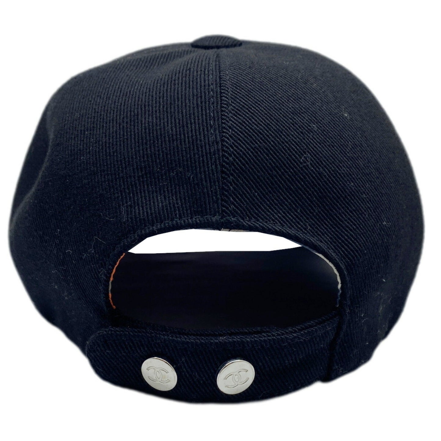 CHANEL CC Cap Black Cotton Coco Bead Embroidery  99254 23A Women's Men's