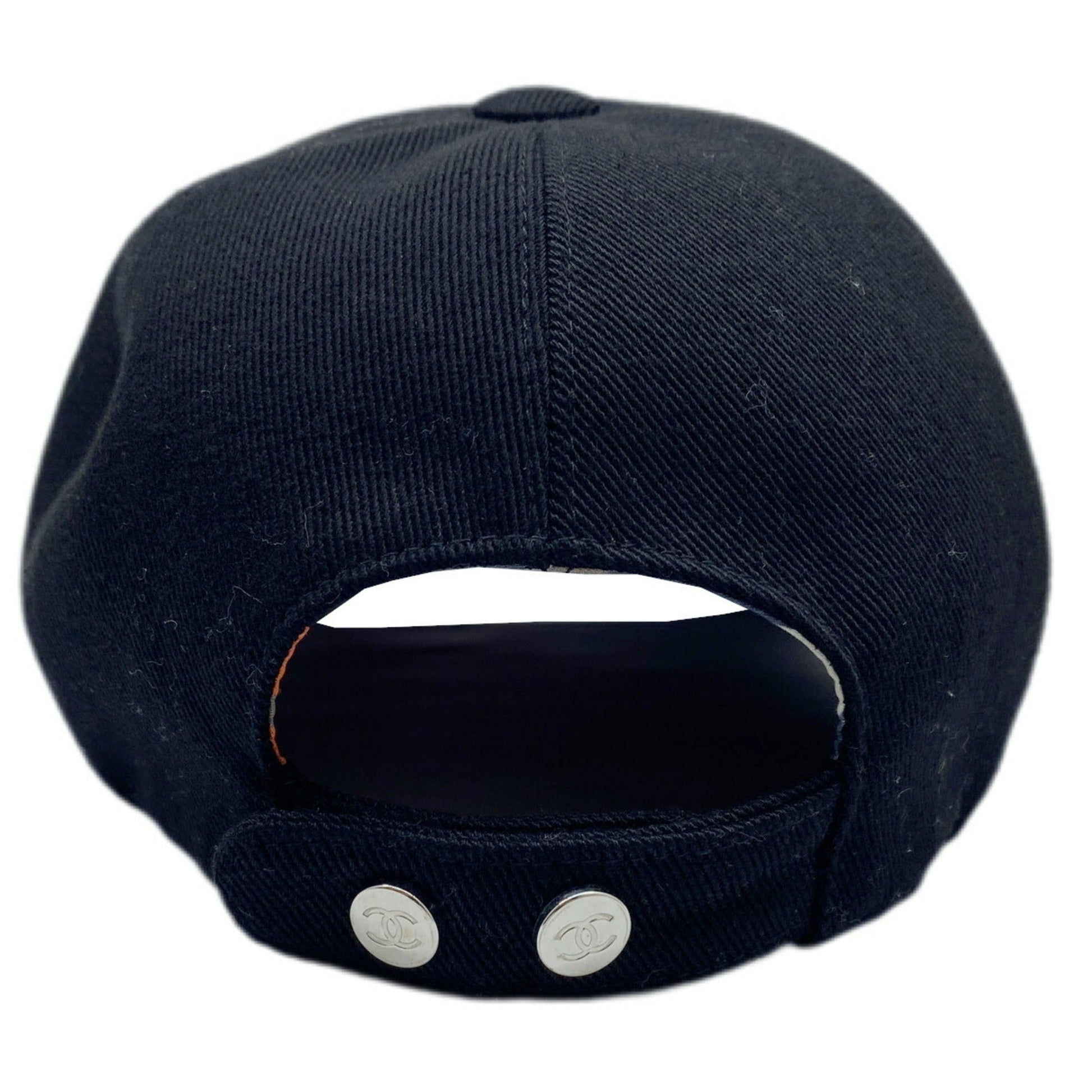 CHANEL CC Cap Black Cotton Coco Bead Embroidery  99254 23A Women's Men's