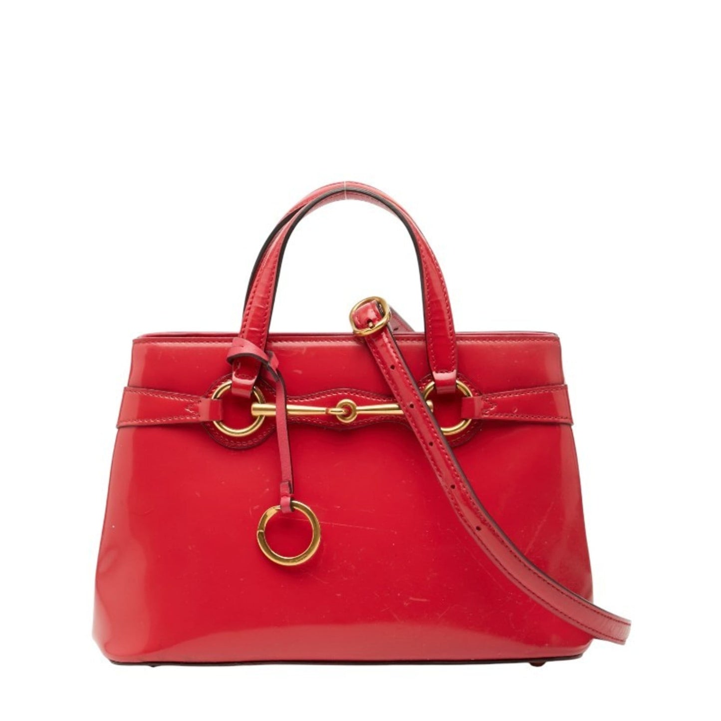 Gucci Red Color Patent Leather Handbag Shoulder Bag
