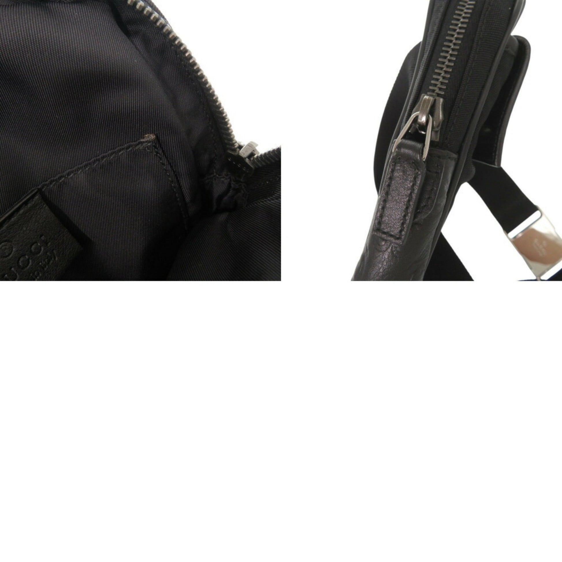 Gucci Black Nylon Gg Leather Fanny Pack Shoulder Bag