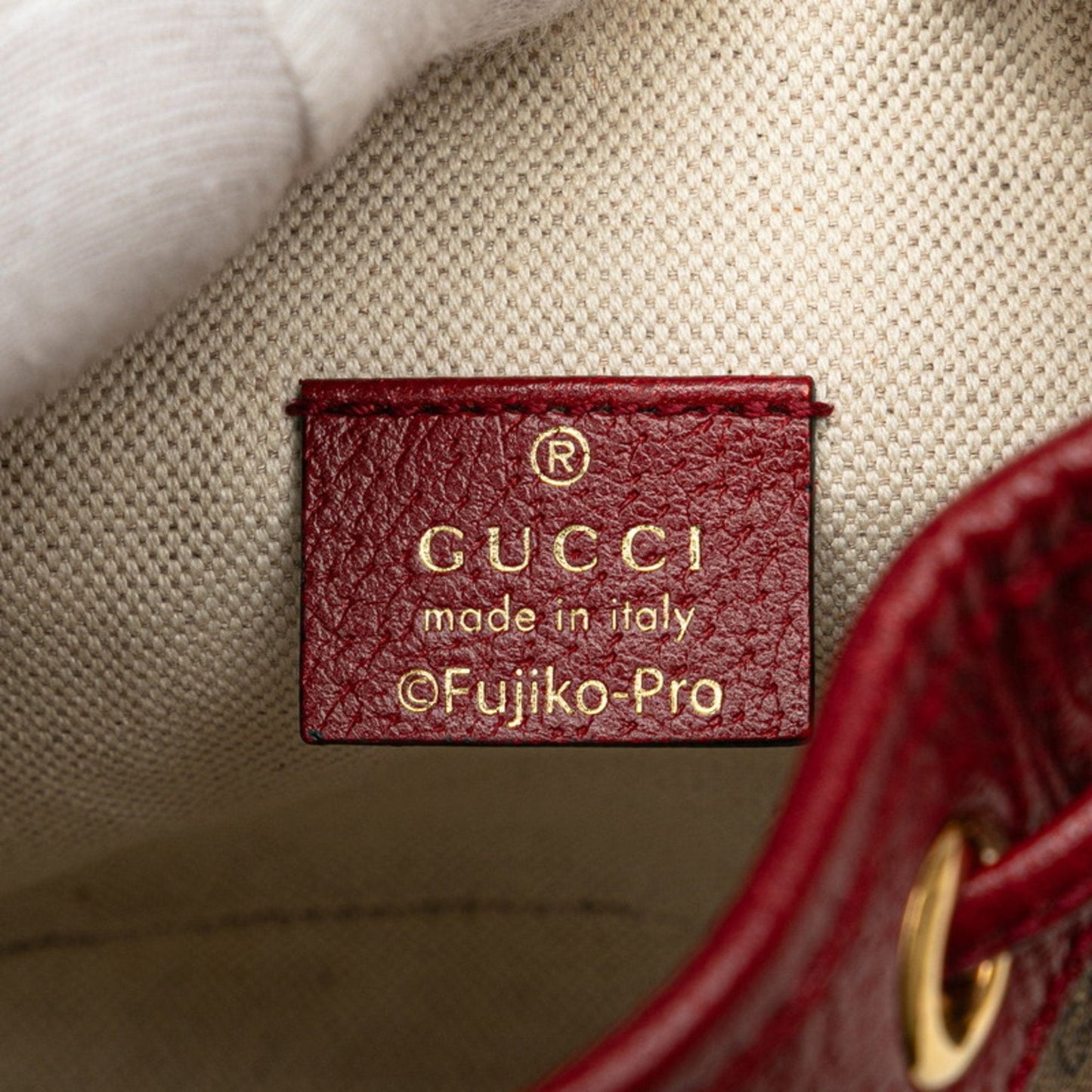 Gucci Brown Red Color Pvc Leather Shoulder Bag