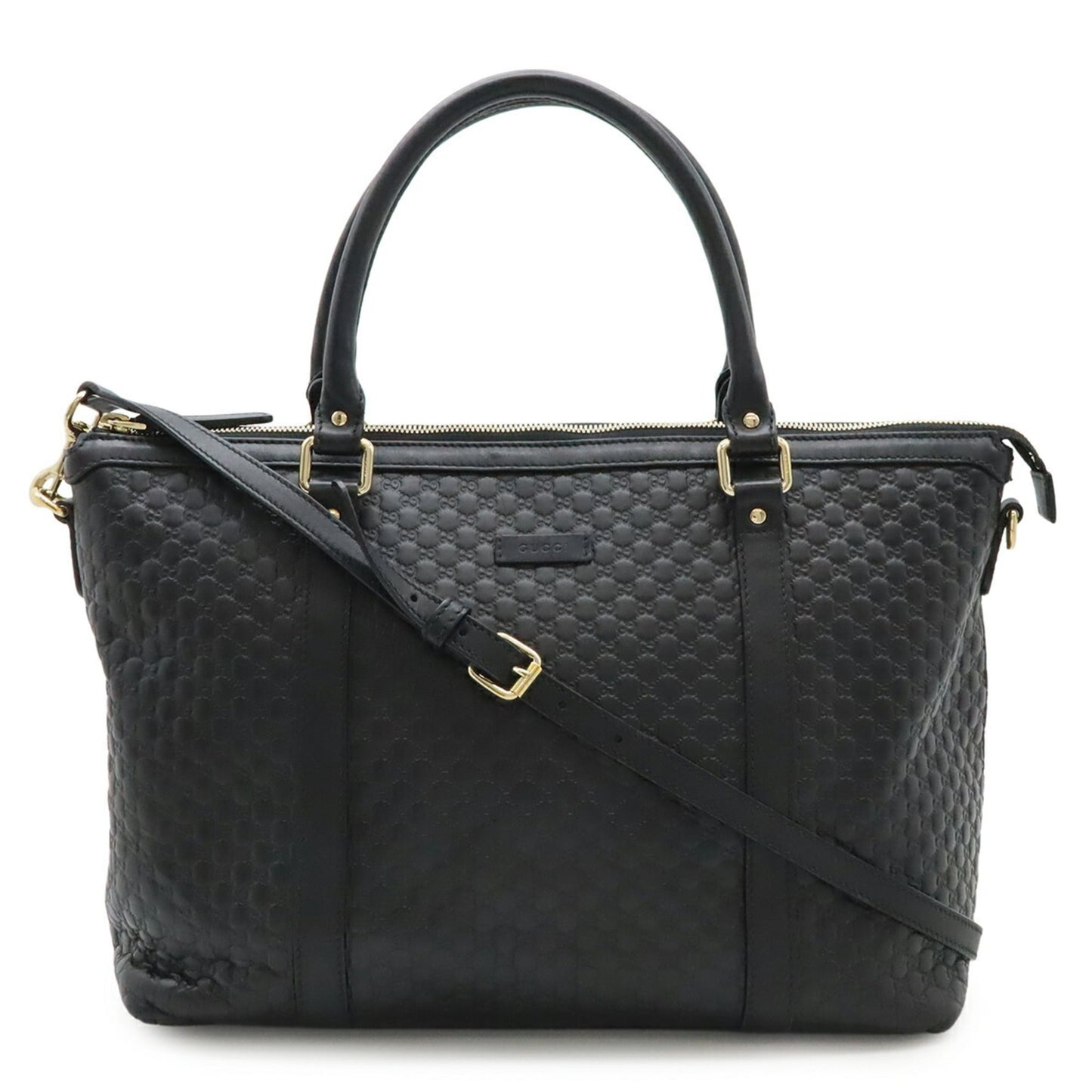 Gucci Black Micro Gg Leather Shoulder Bag Tote Bag