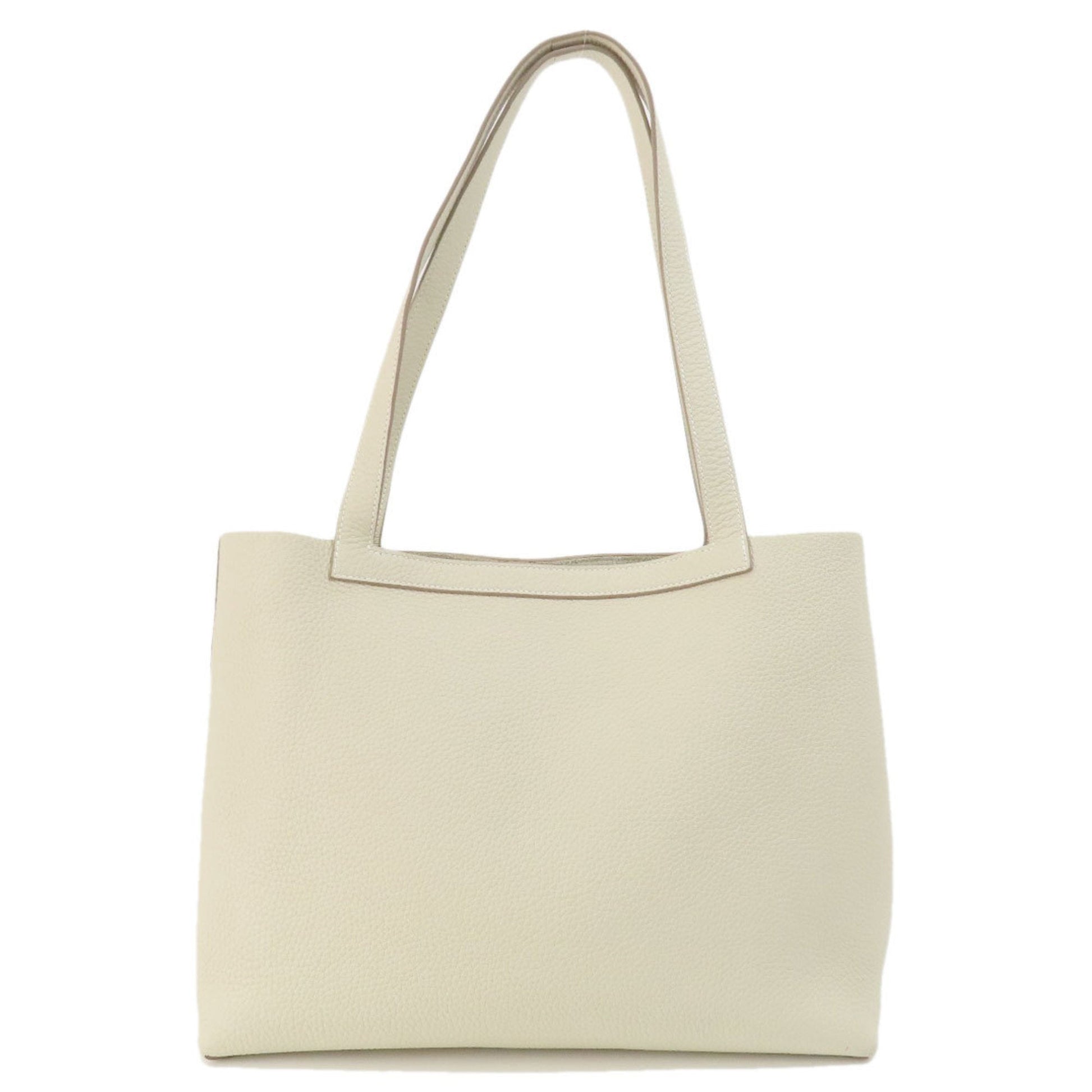 Hermes Taurillon Clemence Tote Bag Leather White