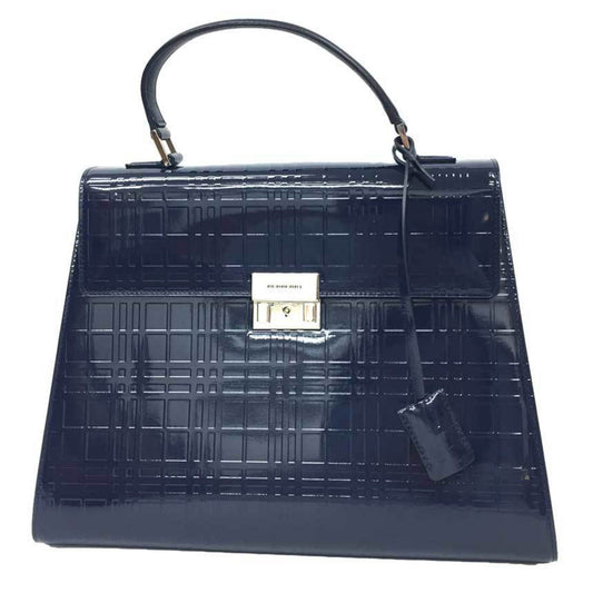 Burberry Handbag Tote Bag Leather Patent Navy
