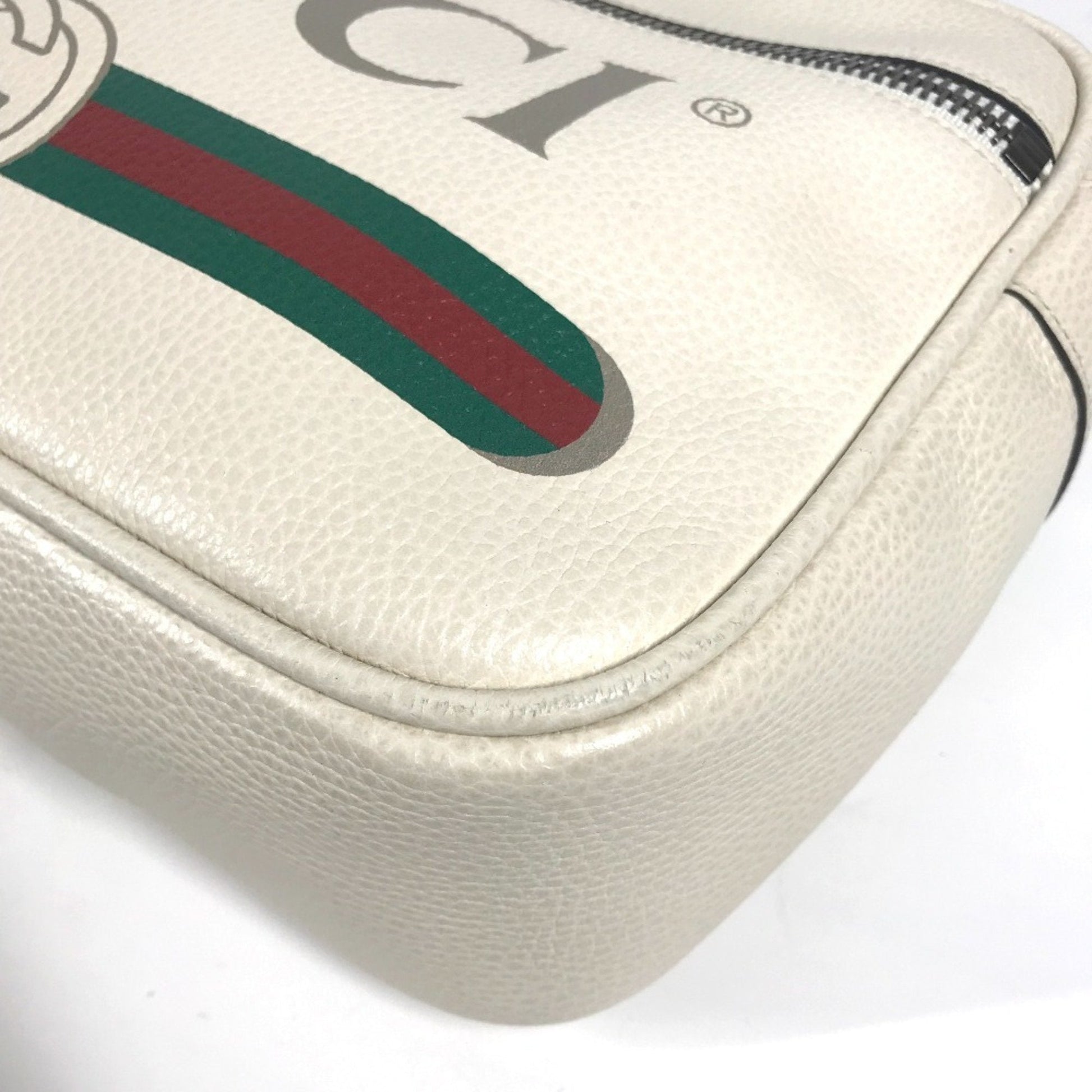 Gucci White Leather Messenger Bag Shoulder Bag