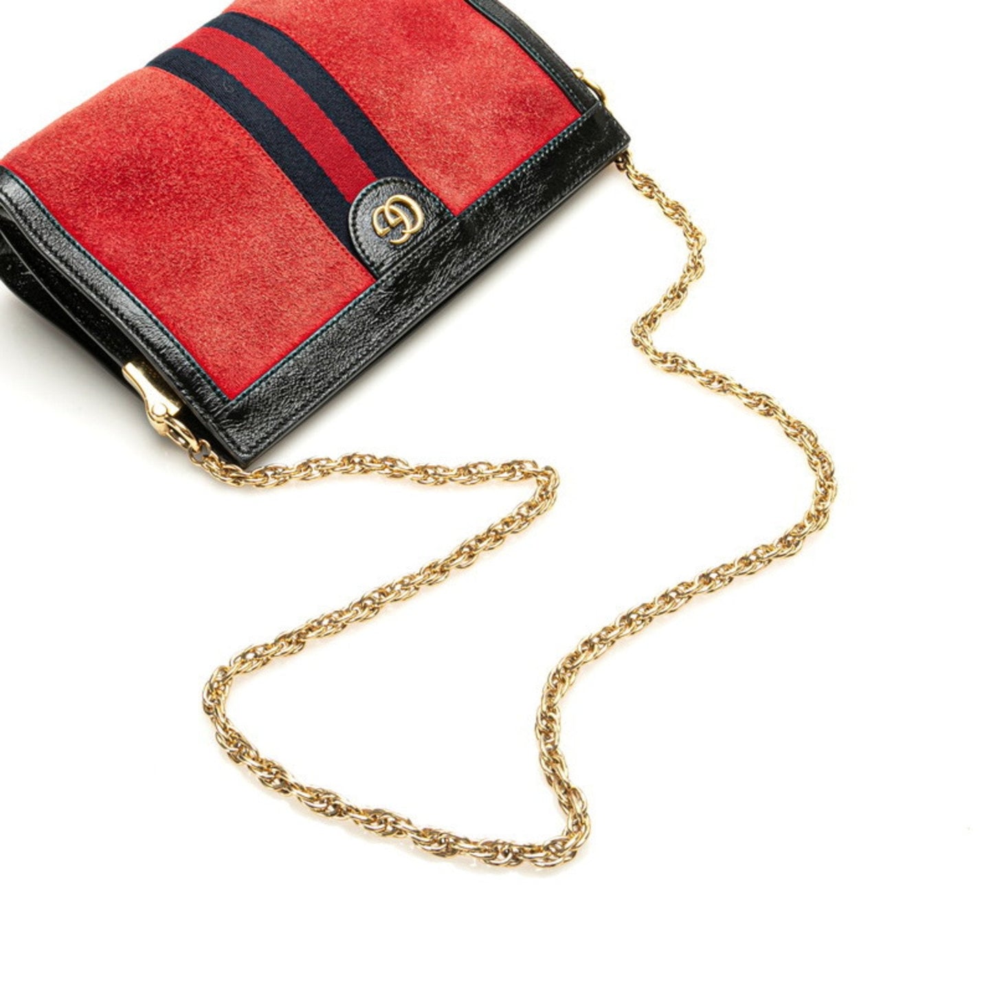 Gucci Black Red Color Leather Shoulder Bag