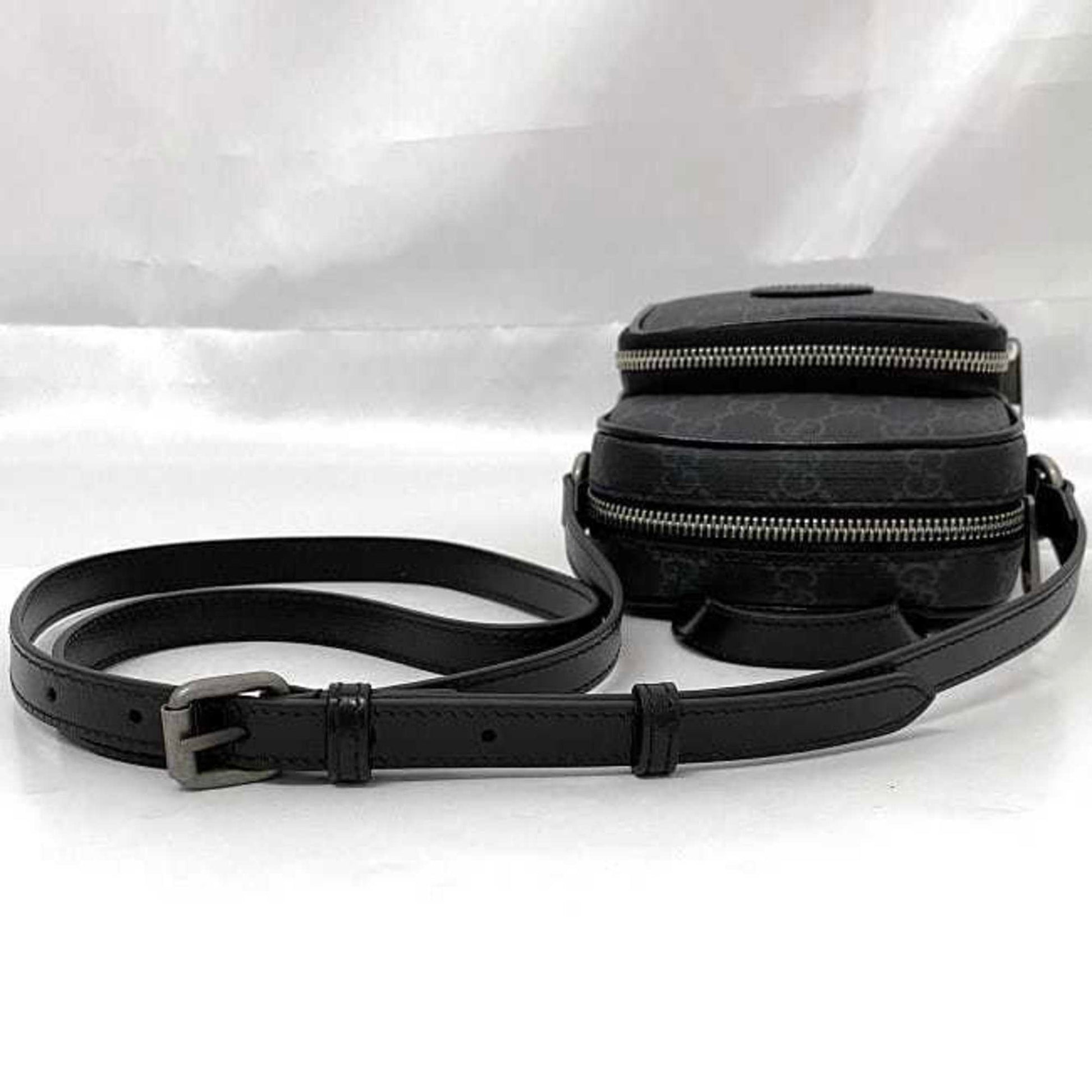 Gucci Black Pvc Leather Pochette Shoulder Bag