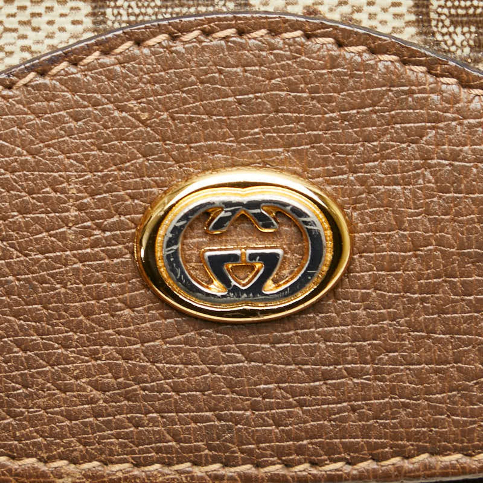 Gucci Beige Brown Pvc Leather Clutch Bag