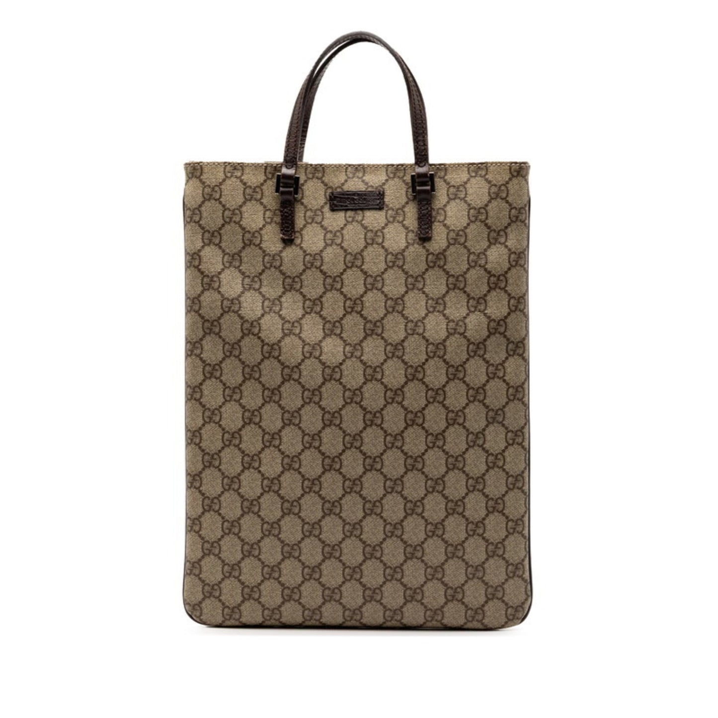 Gucci Beige Brown Pvc Leather Handbag Tote Bag