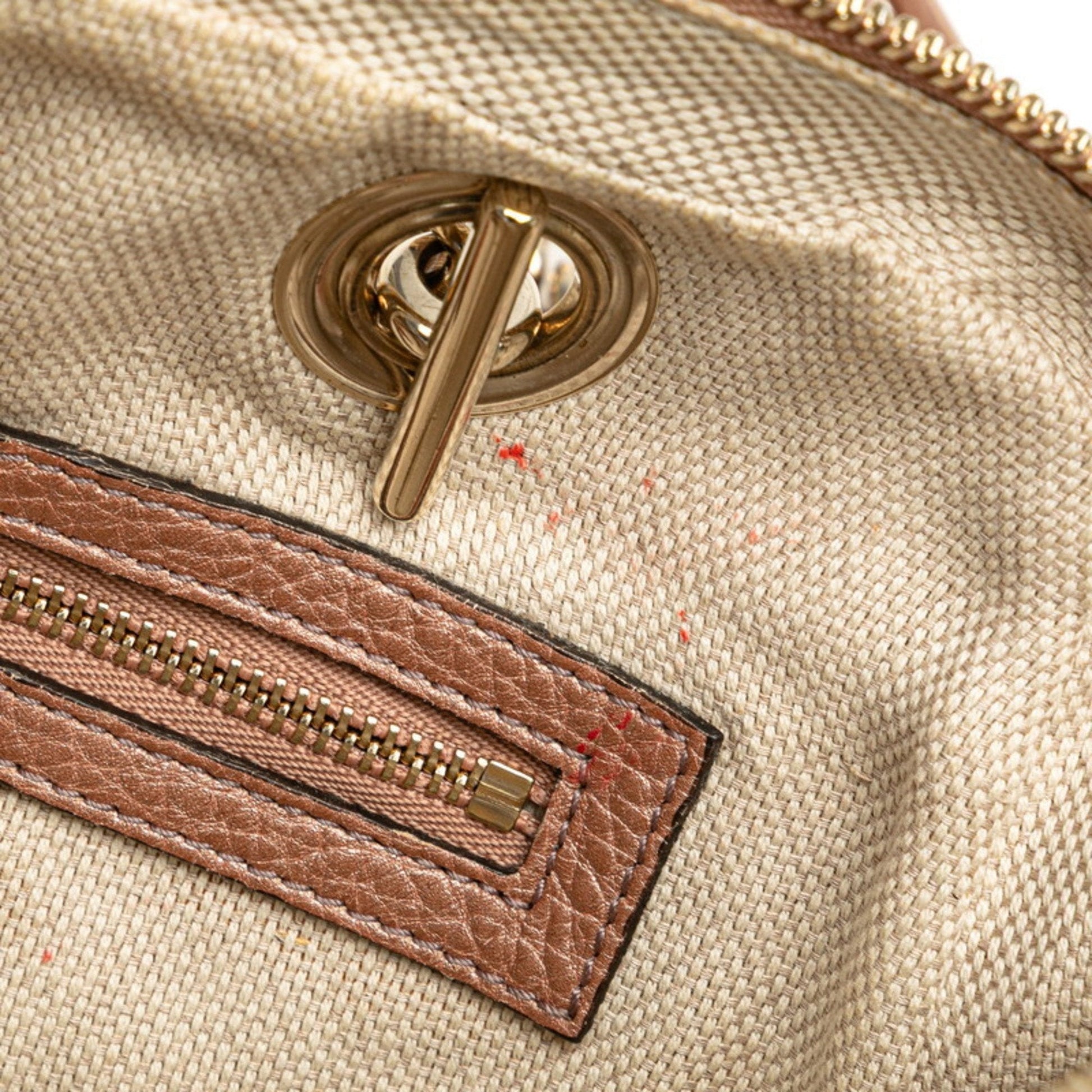 Gucci Gold Pink Leather Shoulder Bag