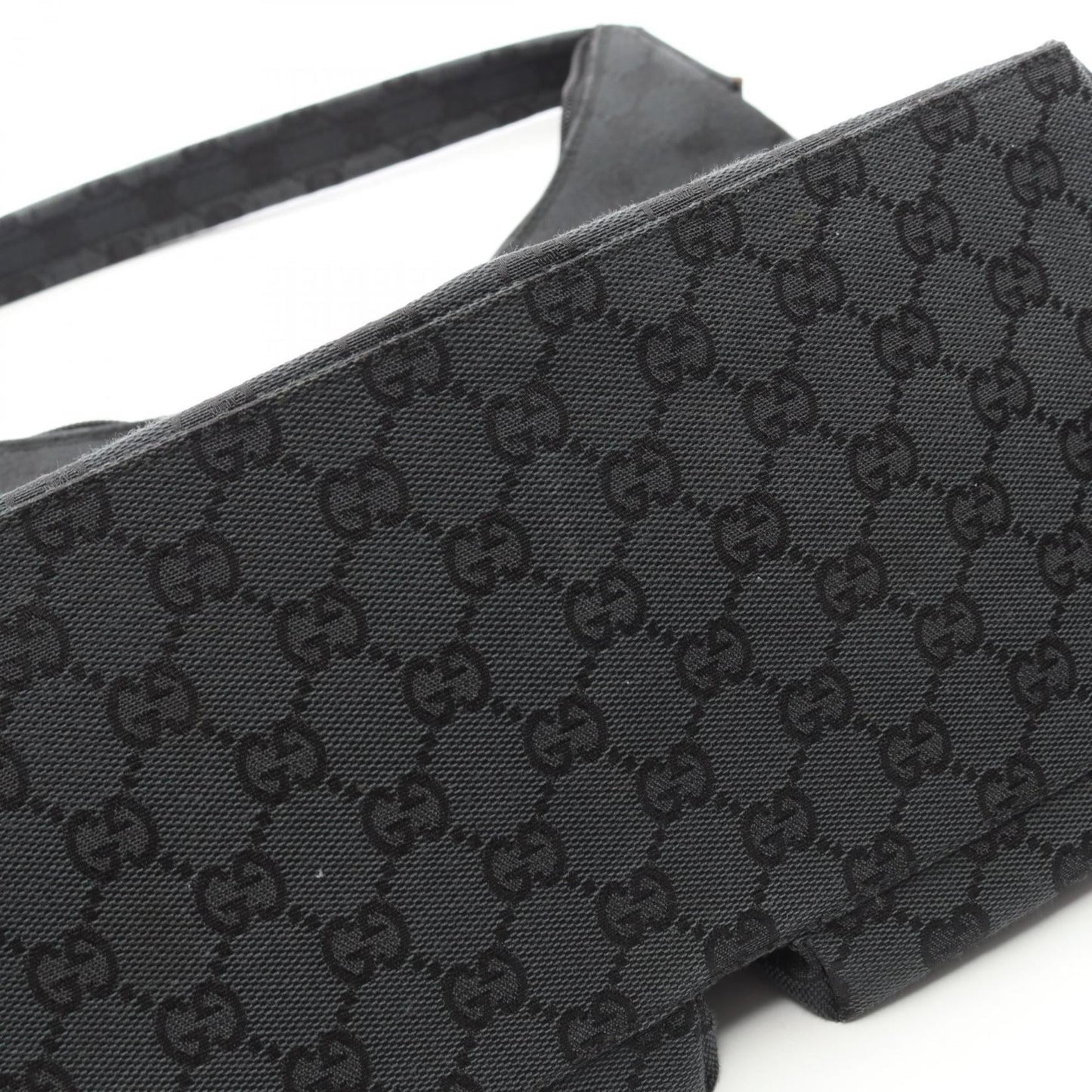 Gucci Gray Canvas Leather Shoulder Bag