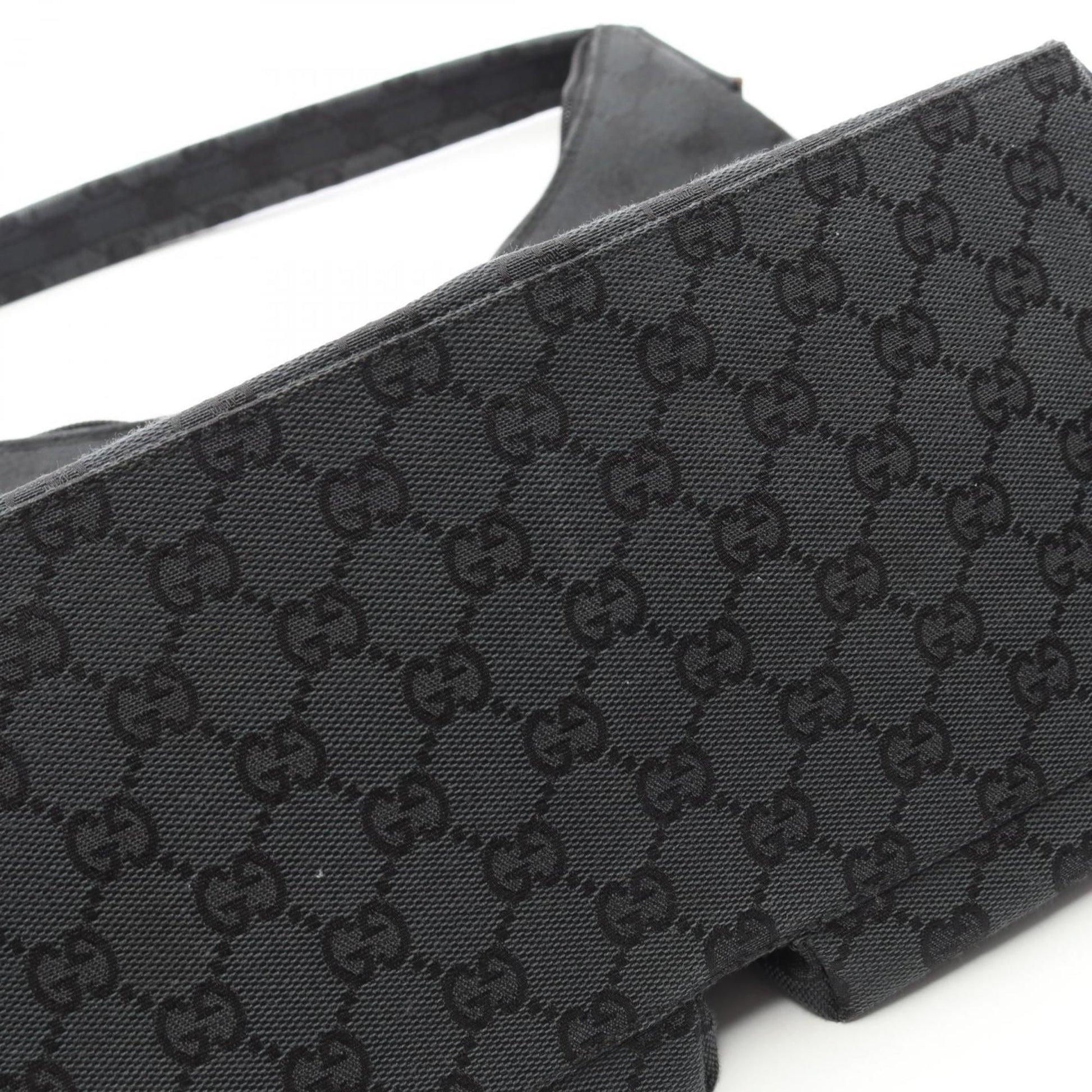 Gucci Gray Canvas Leather Shoulder Bag