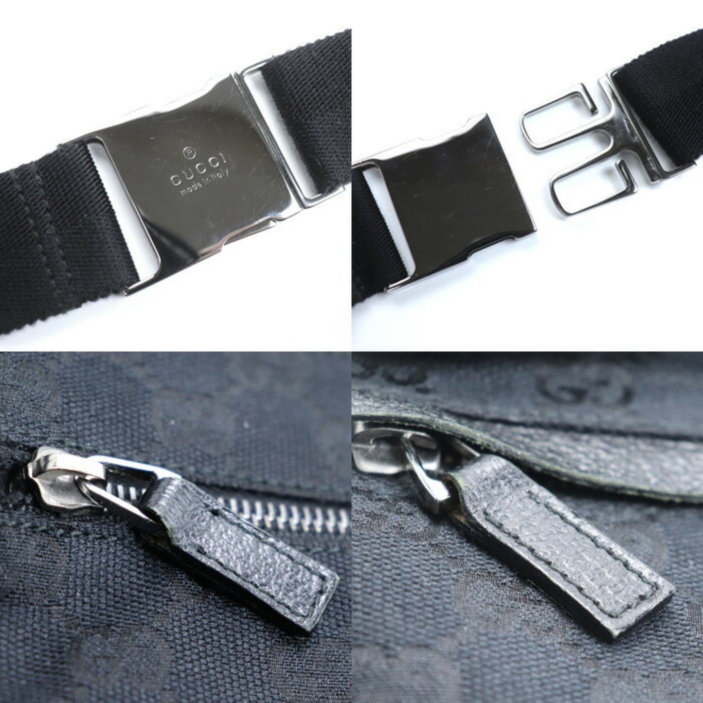 Gucci Black Gg Canvas Fanny Pack