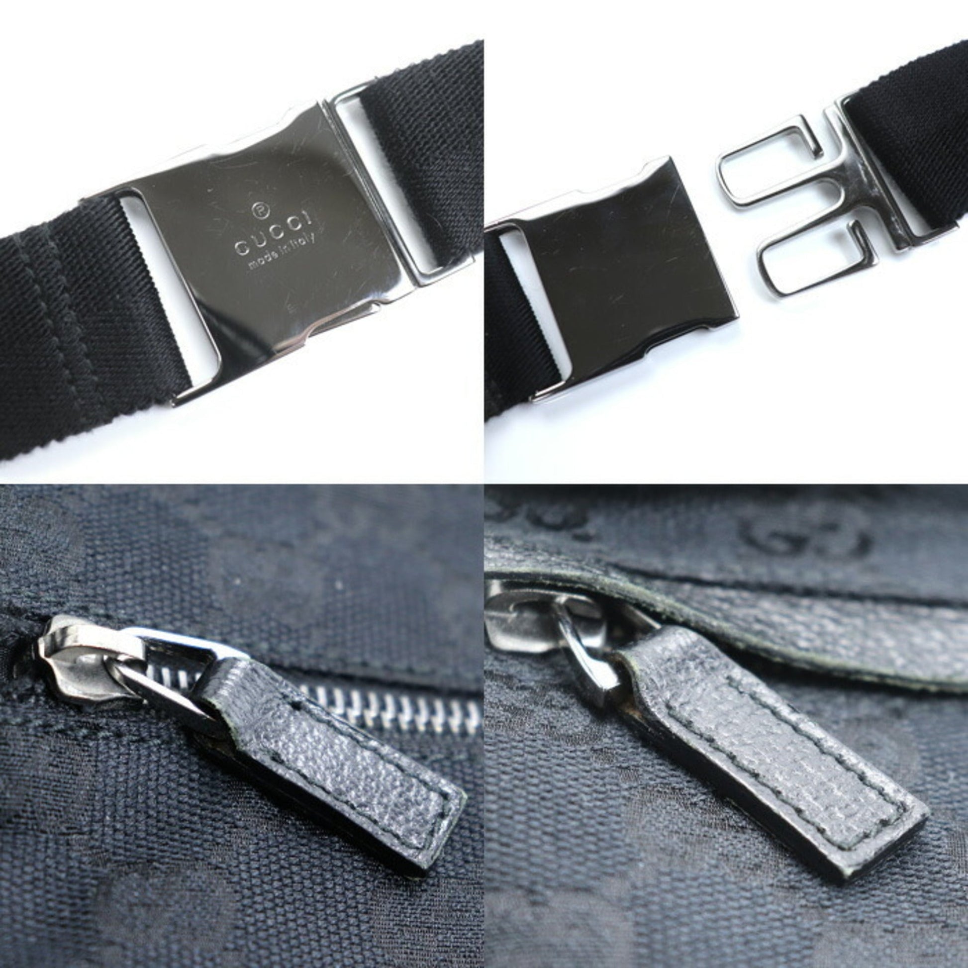 Gucci Black Gg Canvas Fanny Pack