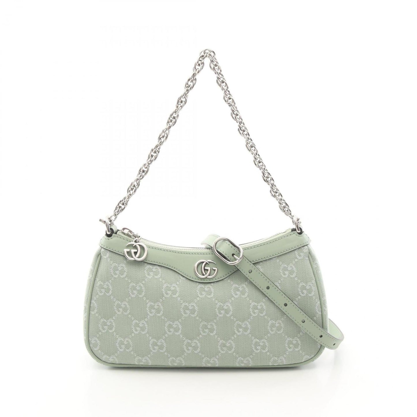 Gucci Green Canvas Leather Handbag Shoulder Bag