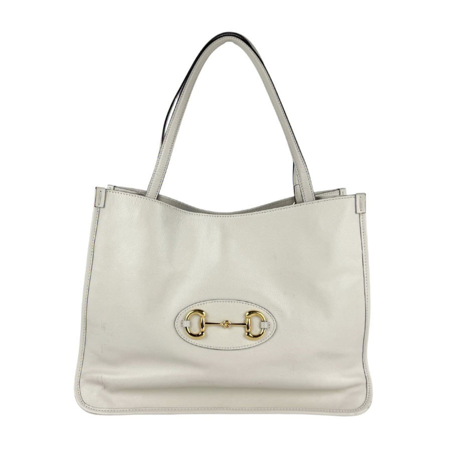 Gucci Horsebit Ivory Leather Shoulder Bag