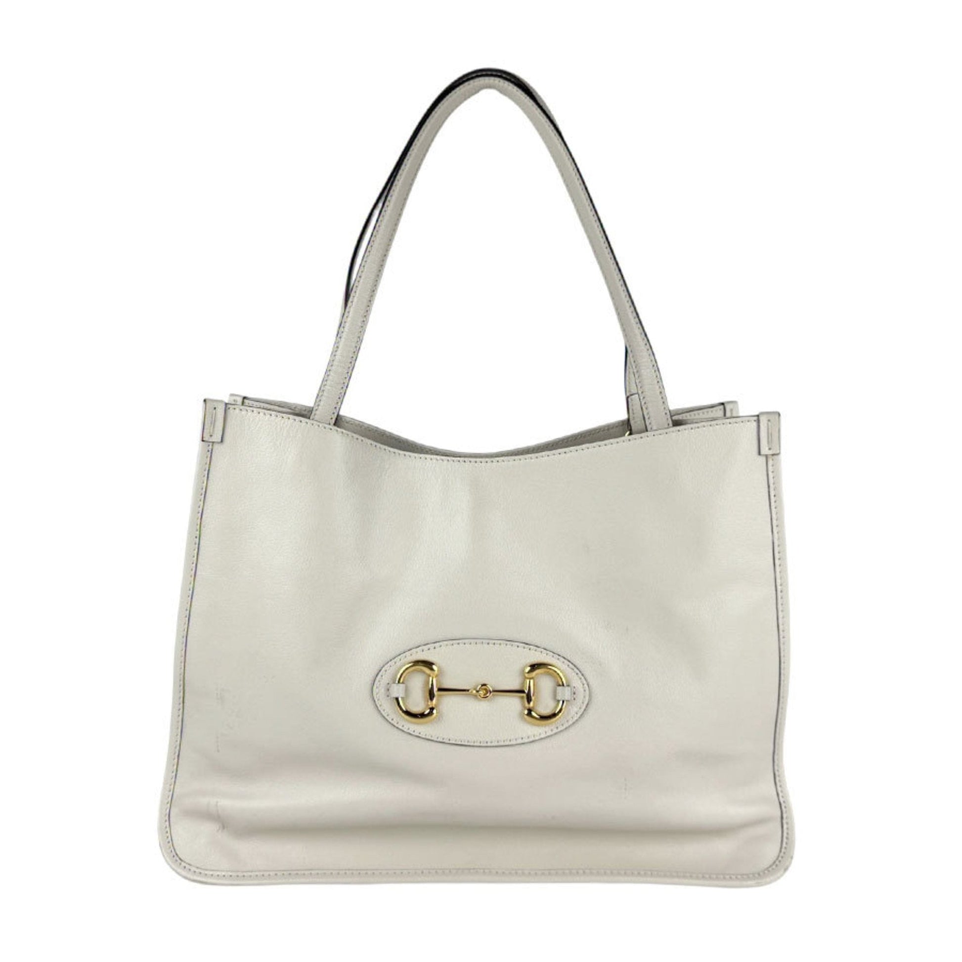Gucci Horsebit Ivory Leather Shoulder Bag