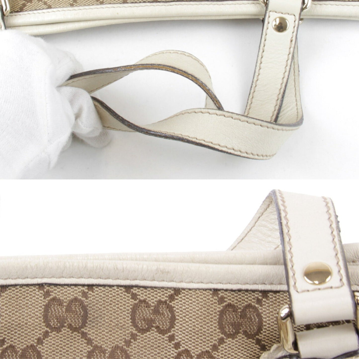 Gucci Beige Gg Canvas Tote Bag