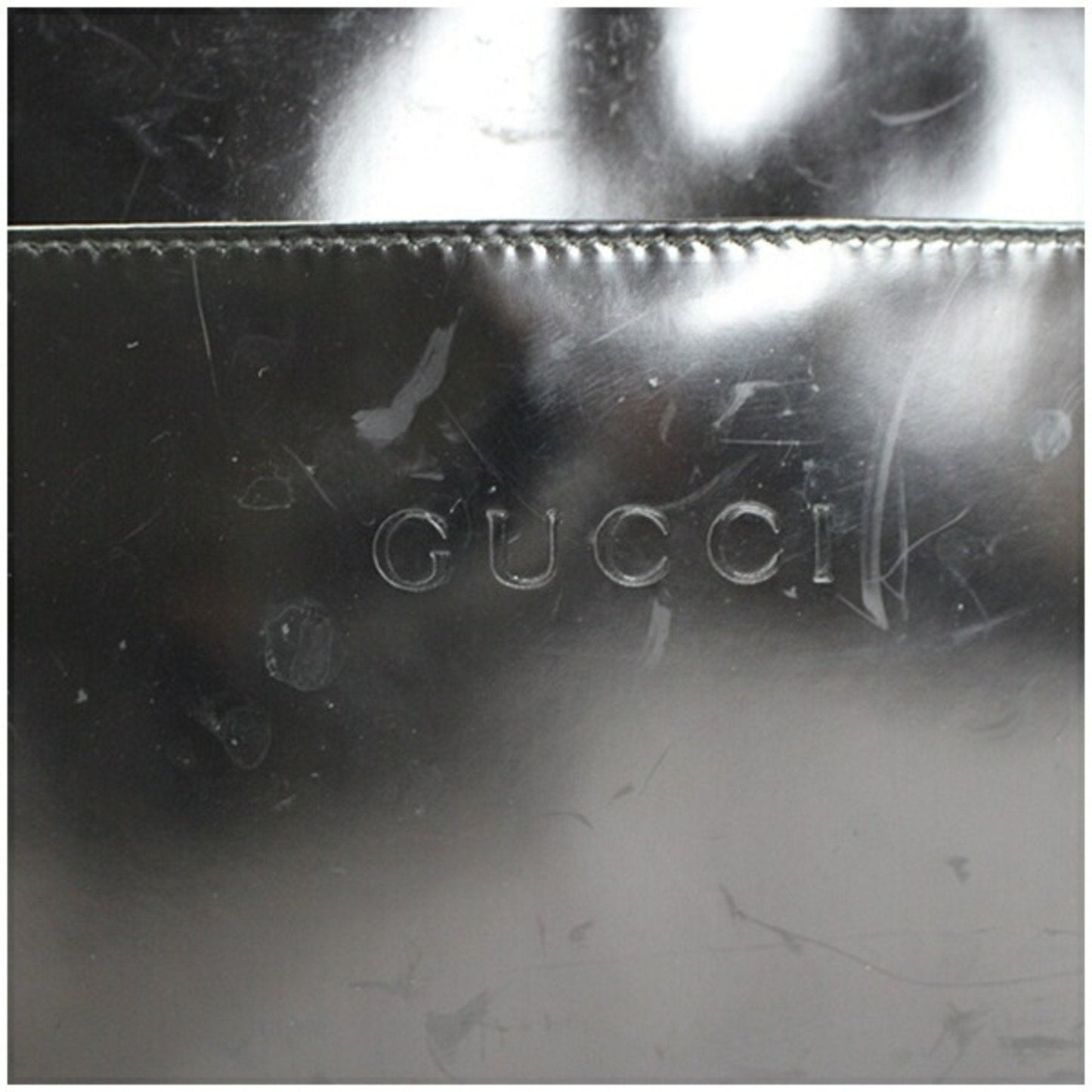 Gucci Black Gray Leather Shoulder Bag