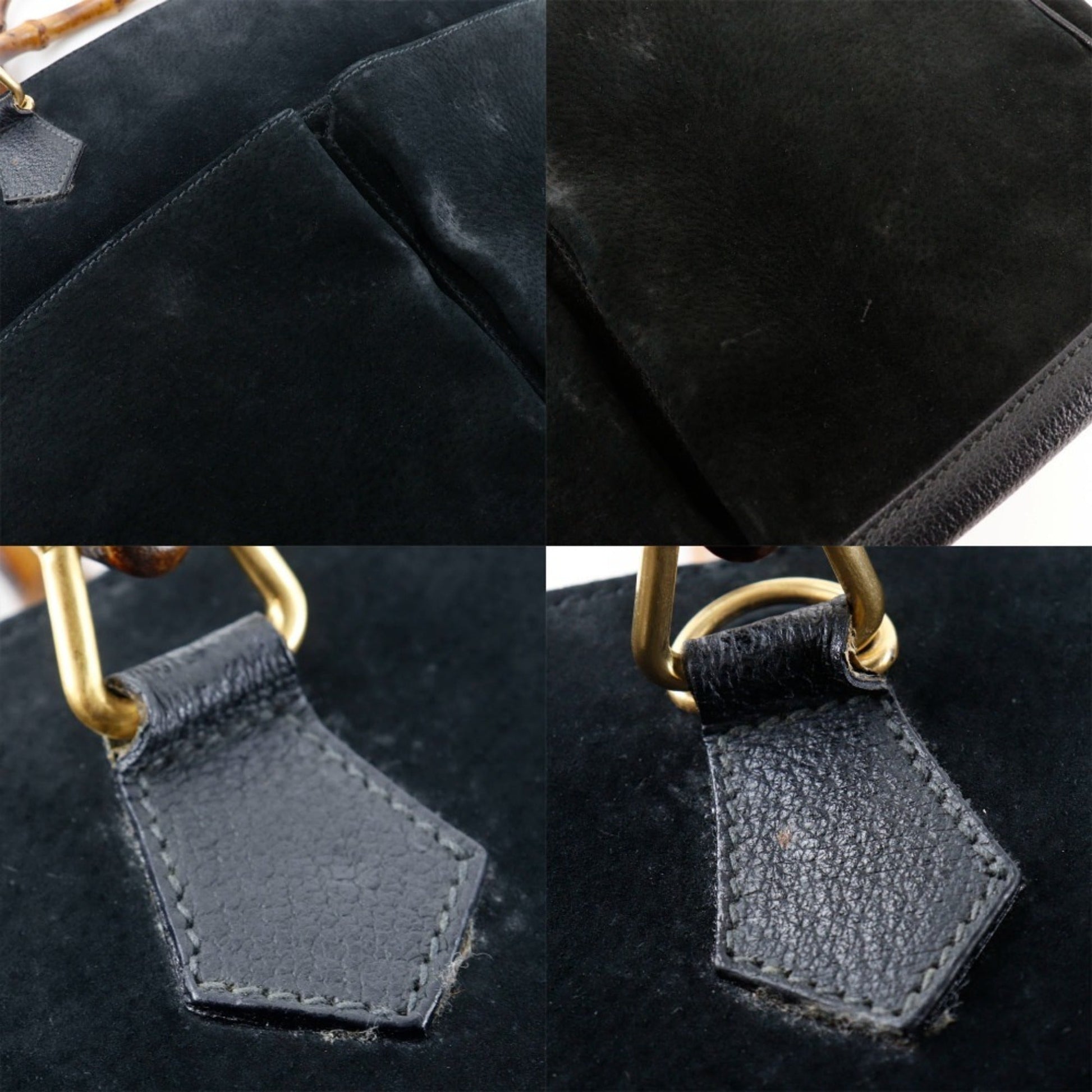 Gucci Black Suede Tote Bag