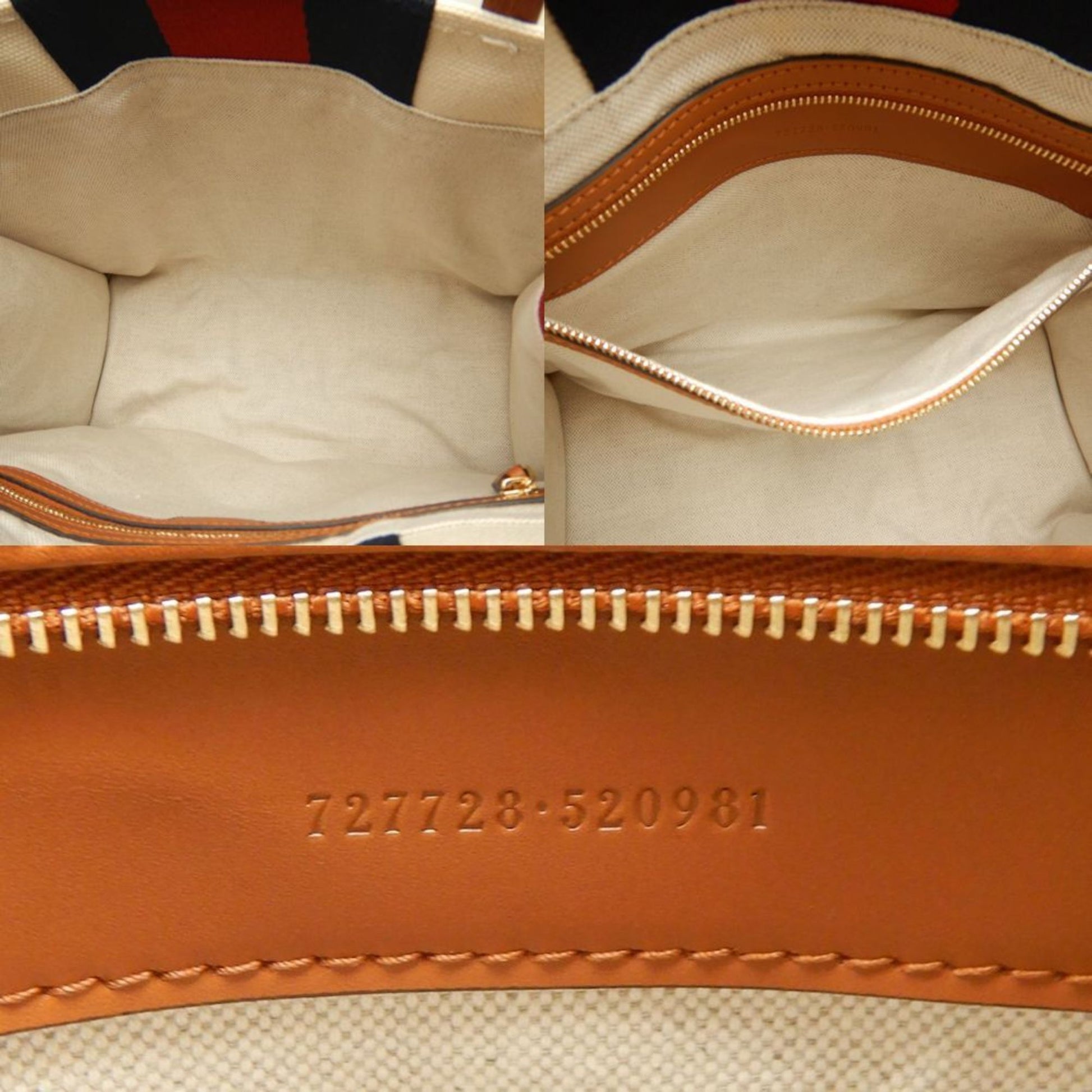 Gucci Brown Ivory Canvas Tote Bag