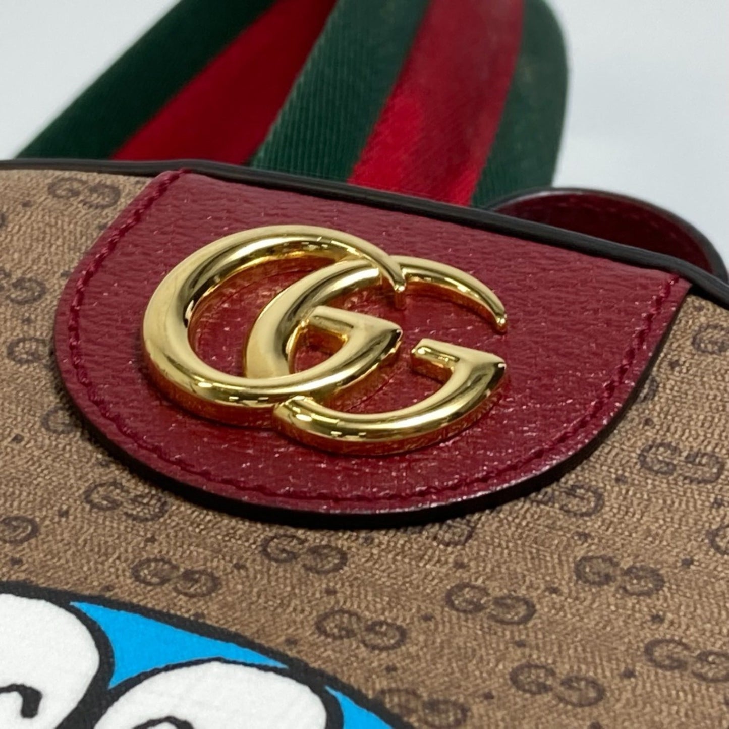 Gucci Beige Red Color Pvc Leather Backpack