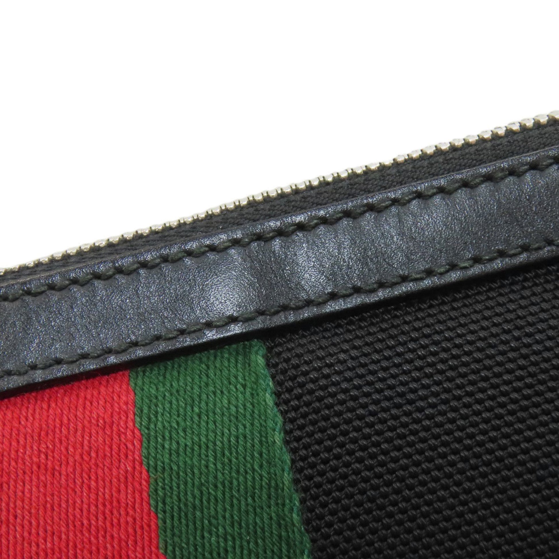 Gucci Sherry Line Black Canvas Shoulder Bag