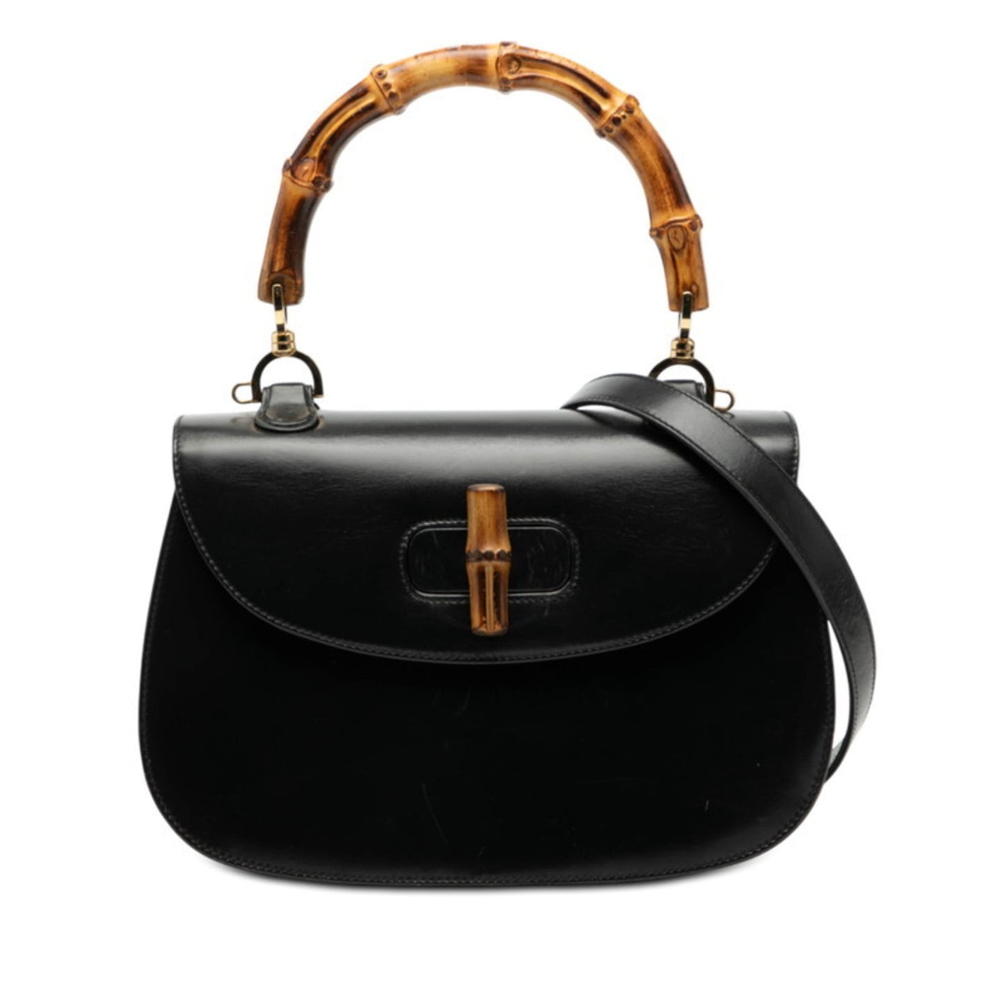 Gucci Black Leather Handbag Shoulder Bag