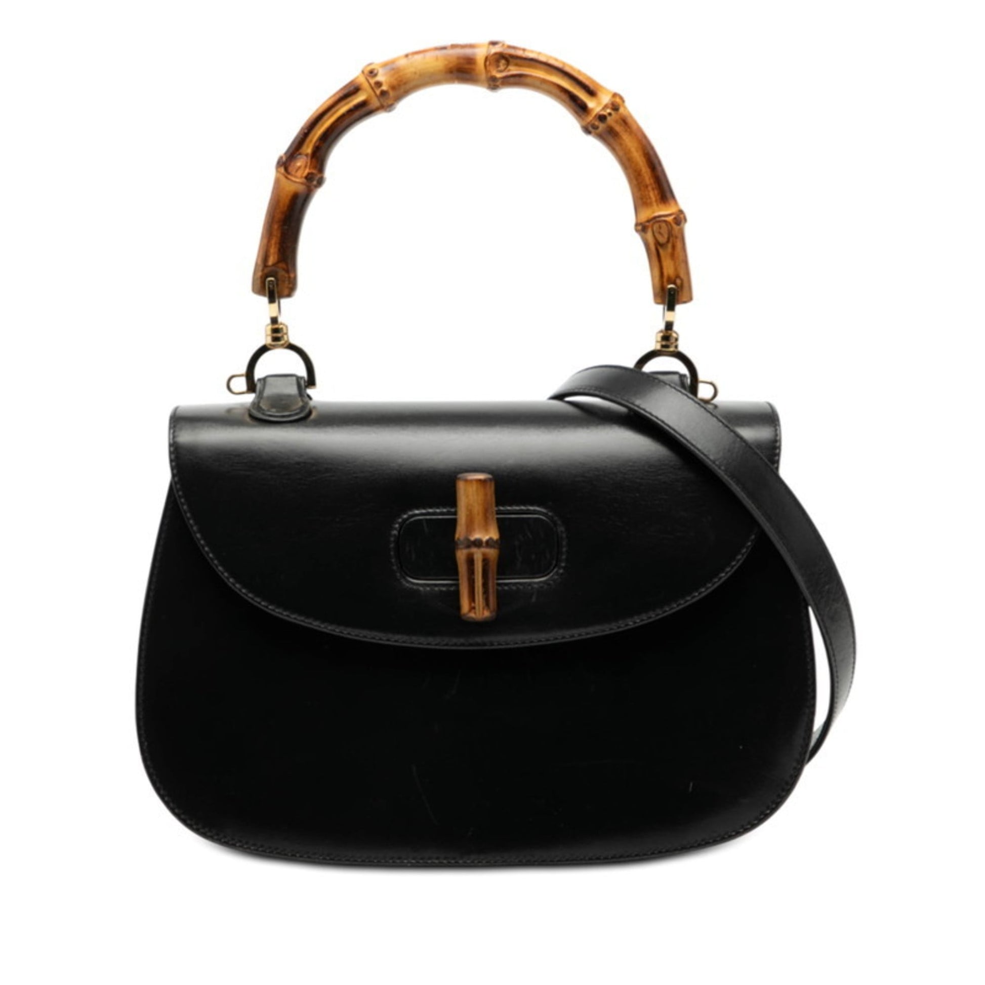 Gucci Black Leather Handbag Shoulder Bag