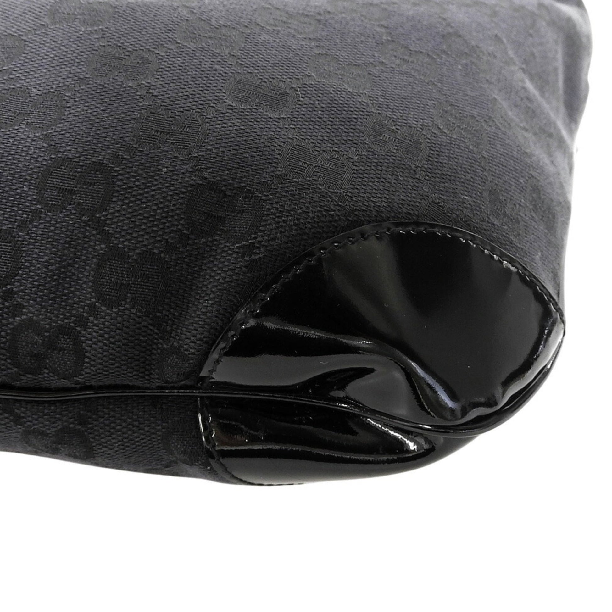 Gucci Black Gg Canvas Shoulder Bag
