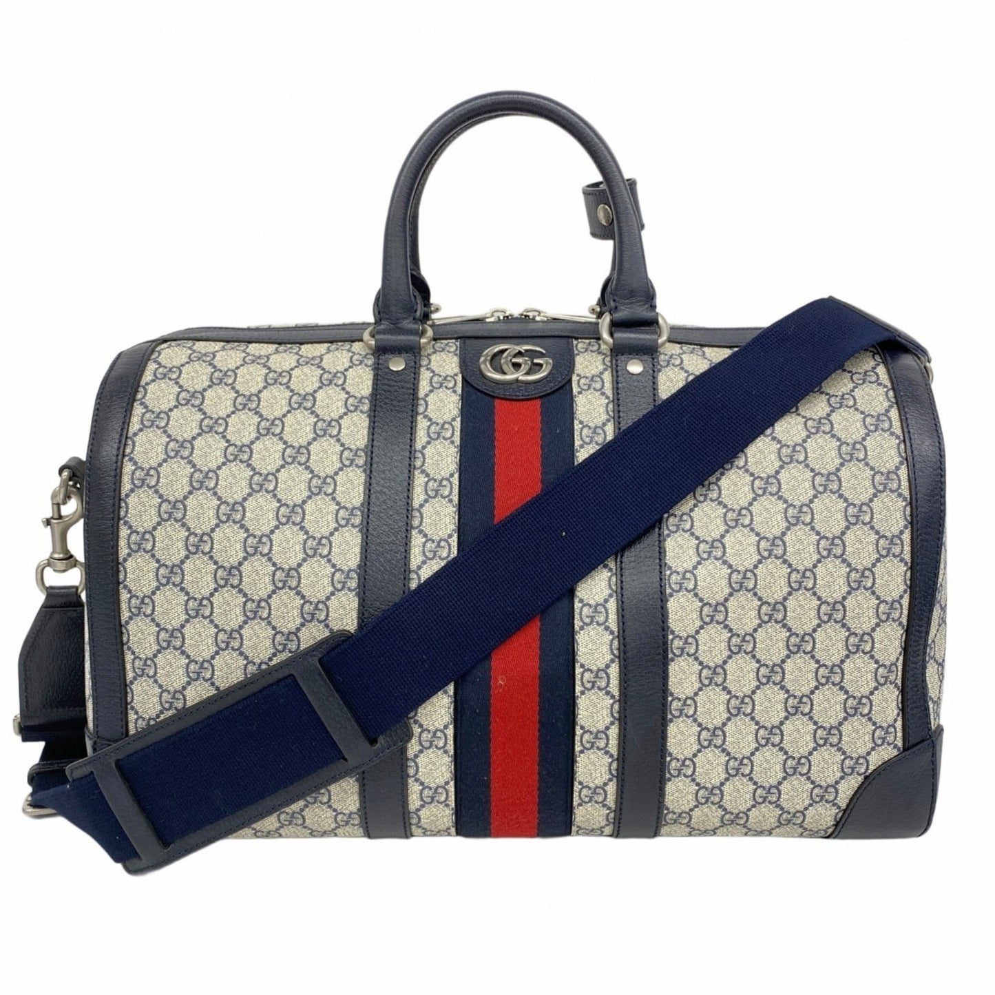 Gucci Navy Pvc Boston Bag