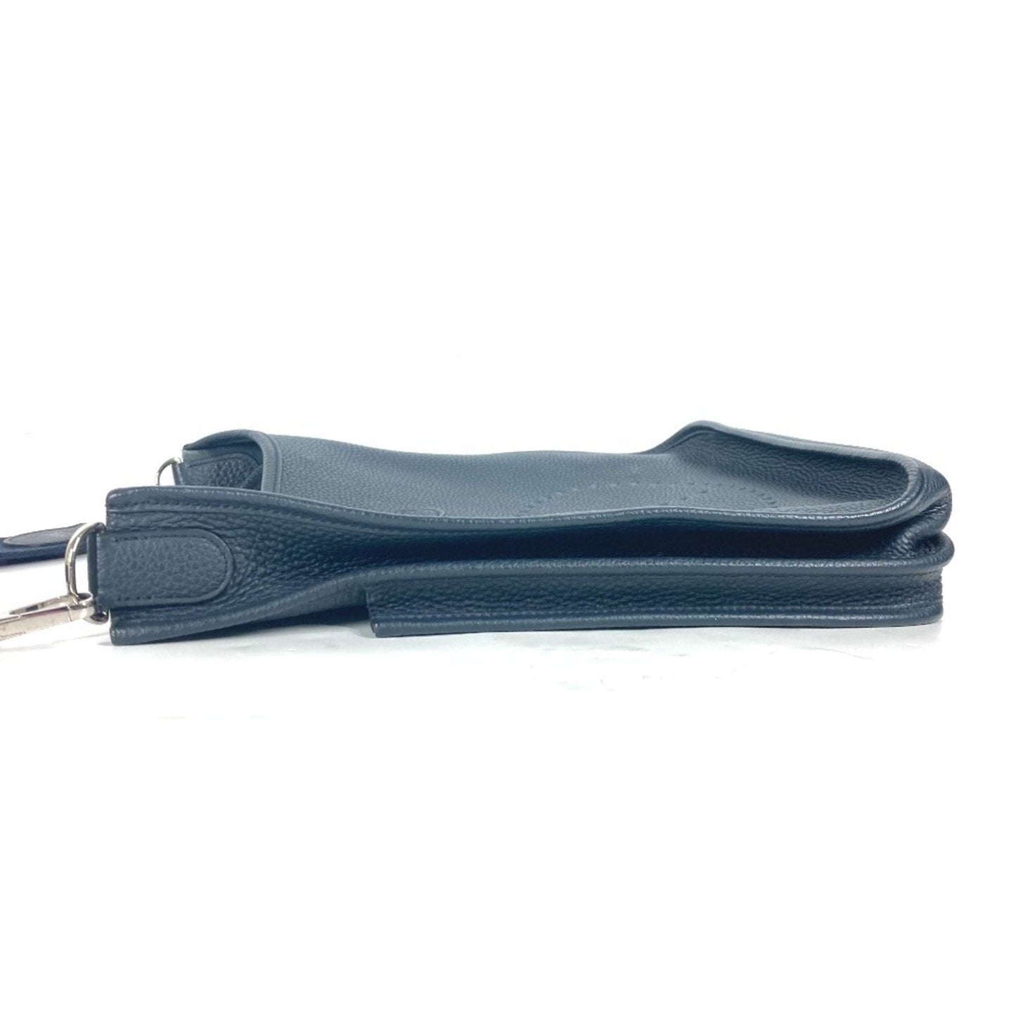 Hermes Taurillon Clemence Shoulder Bag Leather Navy Leather Shoulder Bag