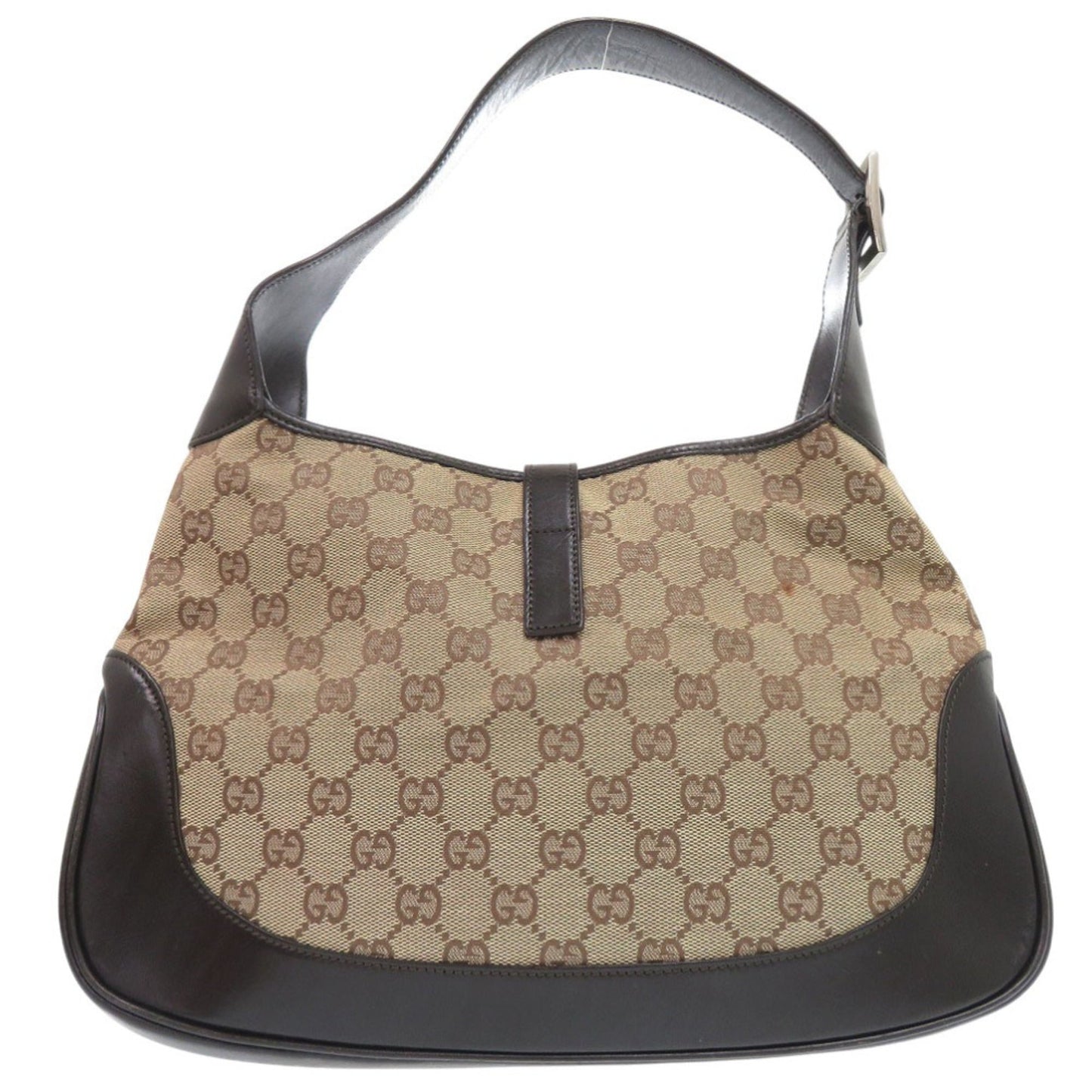 Gucci Beige Gg Canvas Leather Handbag Shoulder Bag