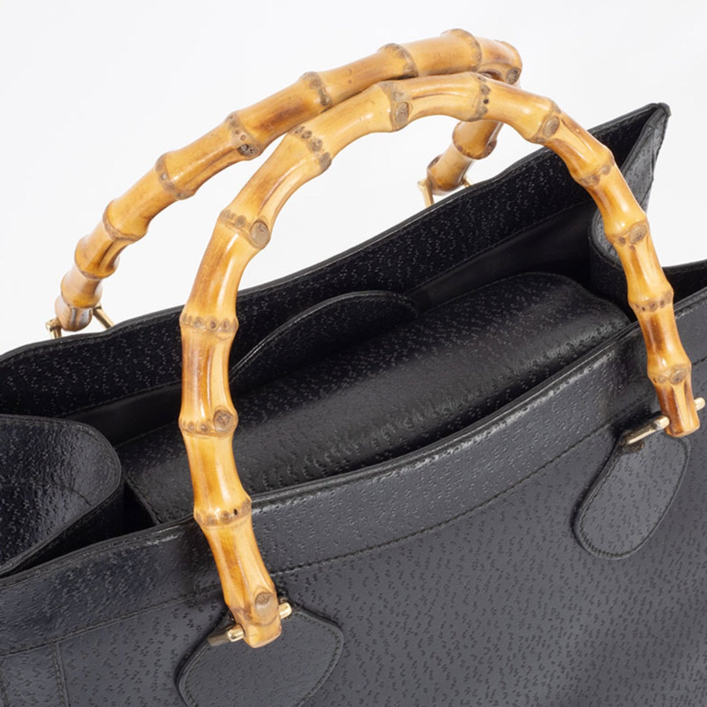 Gucci Black Leather Tote Bag