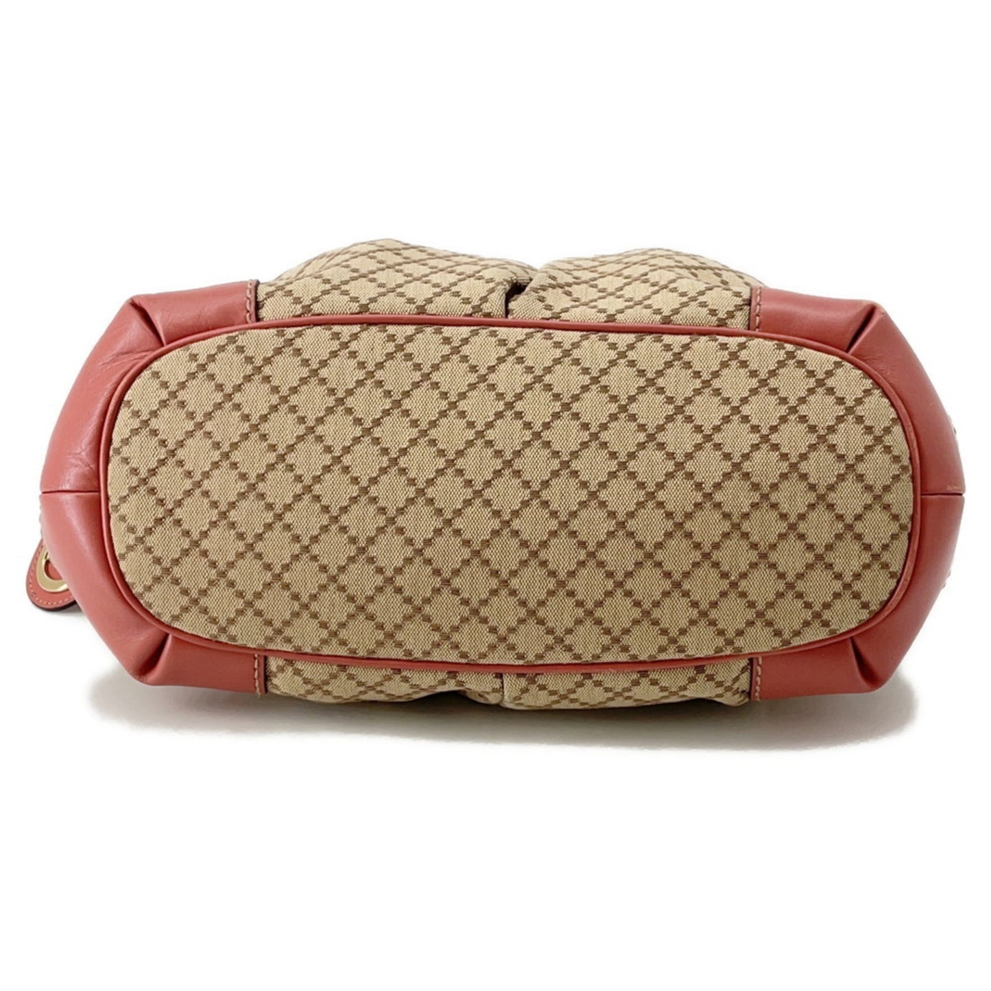 Gucci Diamante Pink Beige Canvas Leather Handbag Shoulder Bag