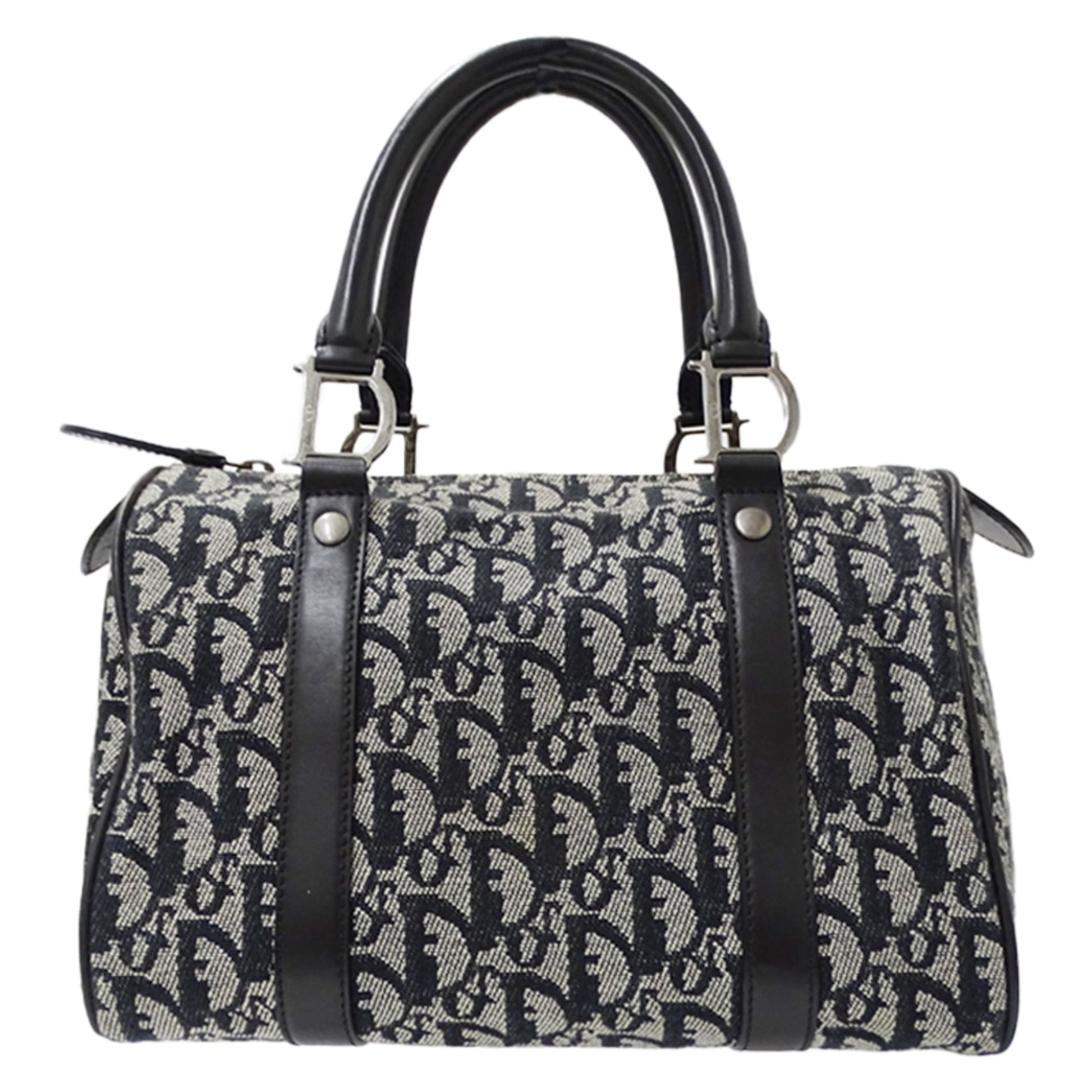 Dior Handbag Christian Boston Bag Canvas Black