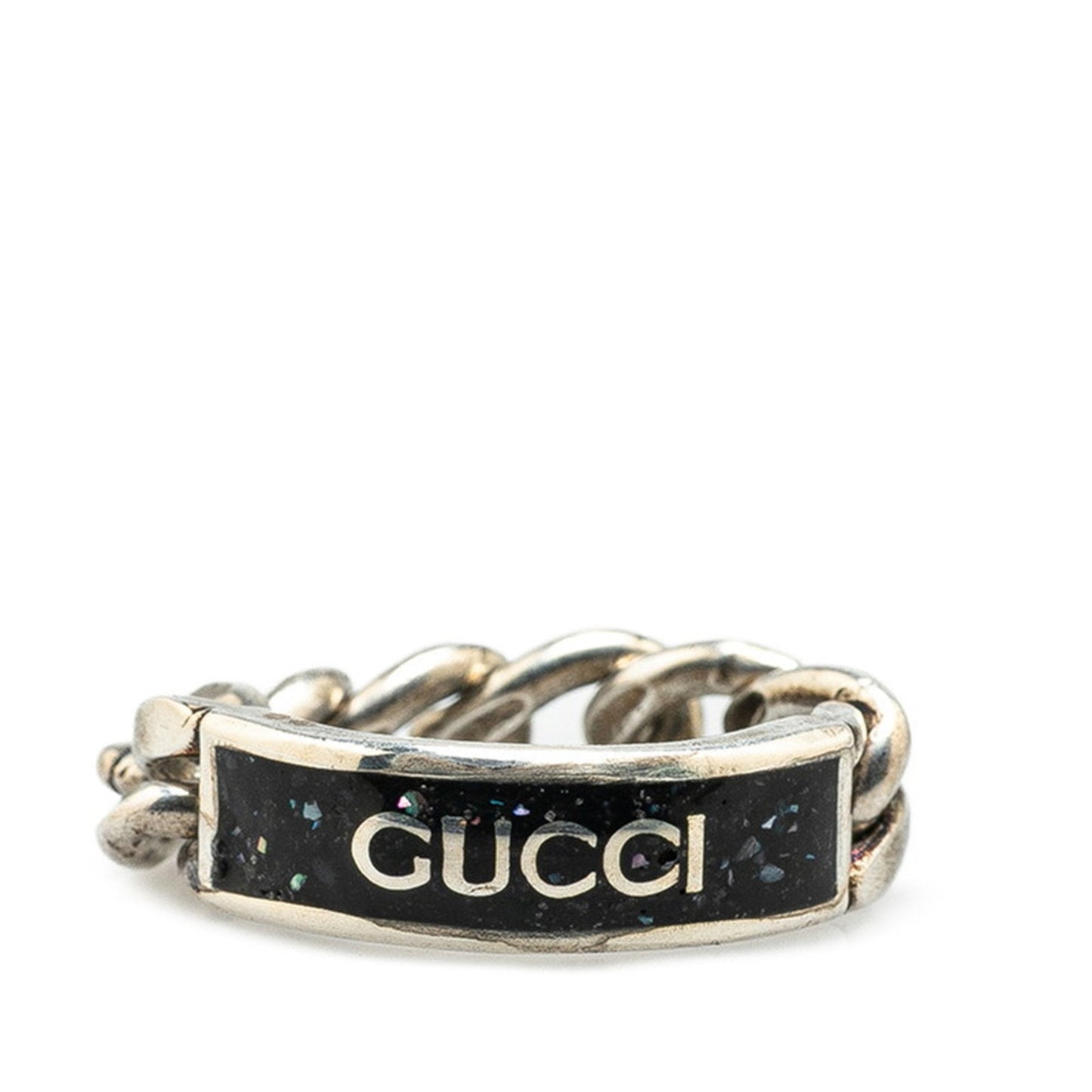 Gucci Silver Black Silver 925 Band Ring