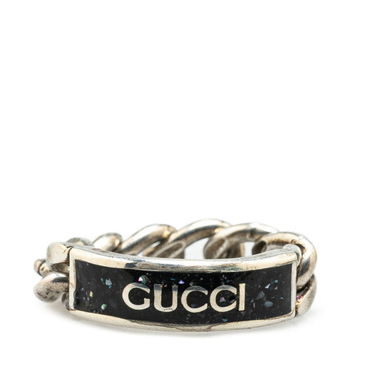 Gucci Silver Black Silver 925 Band Ring
