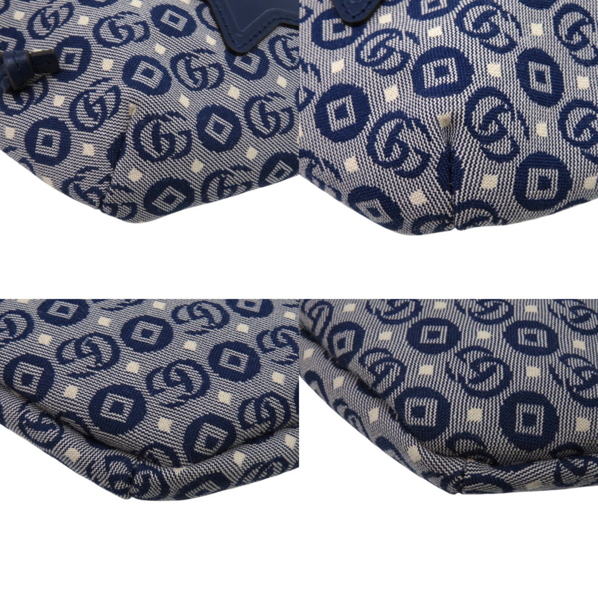Gucci Blue Navy Red Color Canvas Leather Fanny Pack Pouch