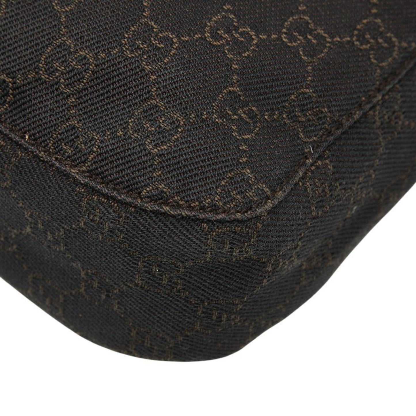 Gucci Brown Canvas Leather Shoulder Bag