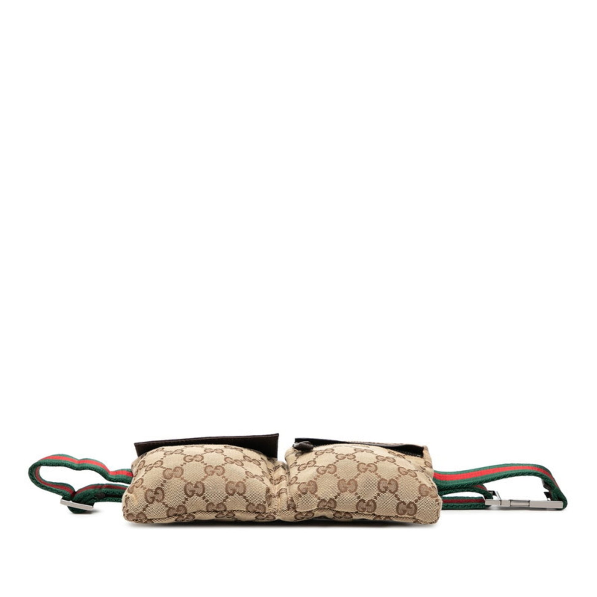 Gucci Beige Brown Canvas Leather Sling Bag