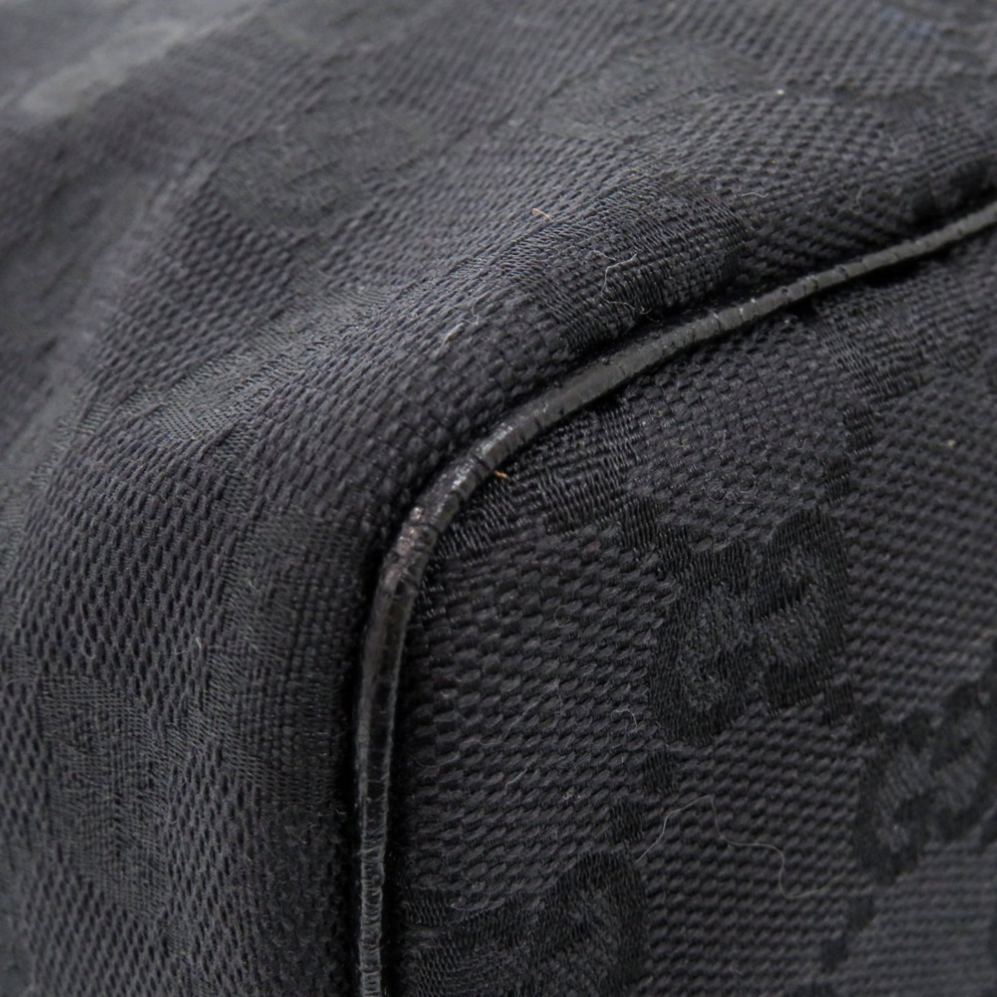 Gucci Black Gg Canvas Pouch Vanity Bag