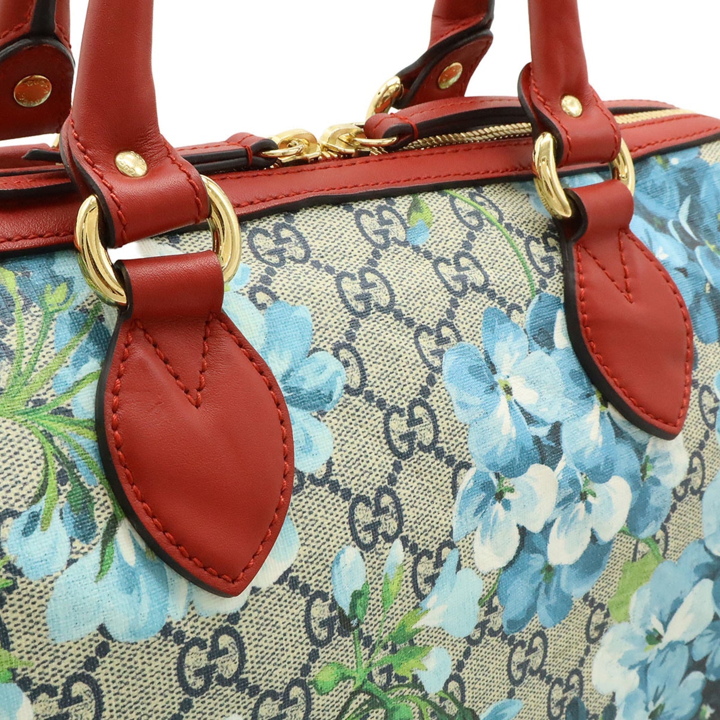 Gucci Beige Blue Multi-Color Red Color Gg Supreme Leather Boston Bag Handbag Shoulder Bag