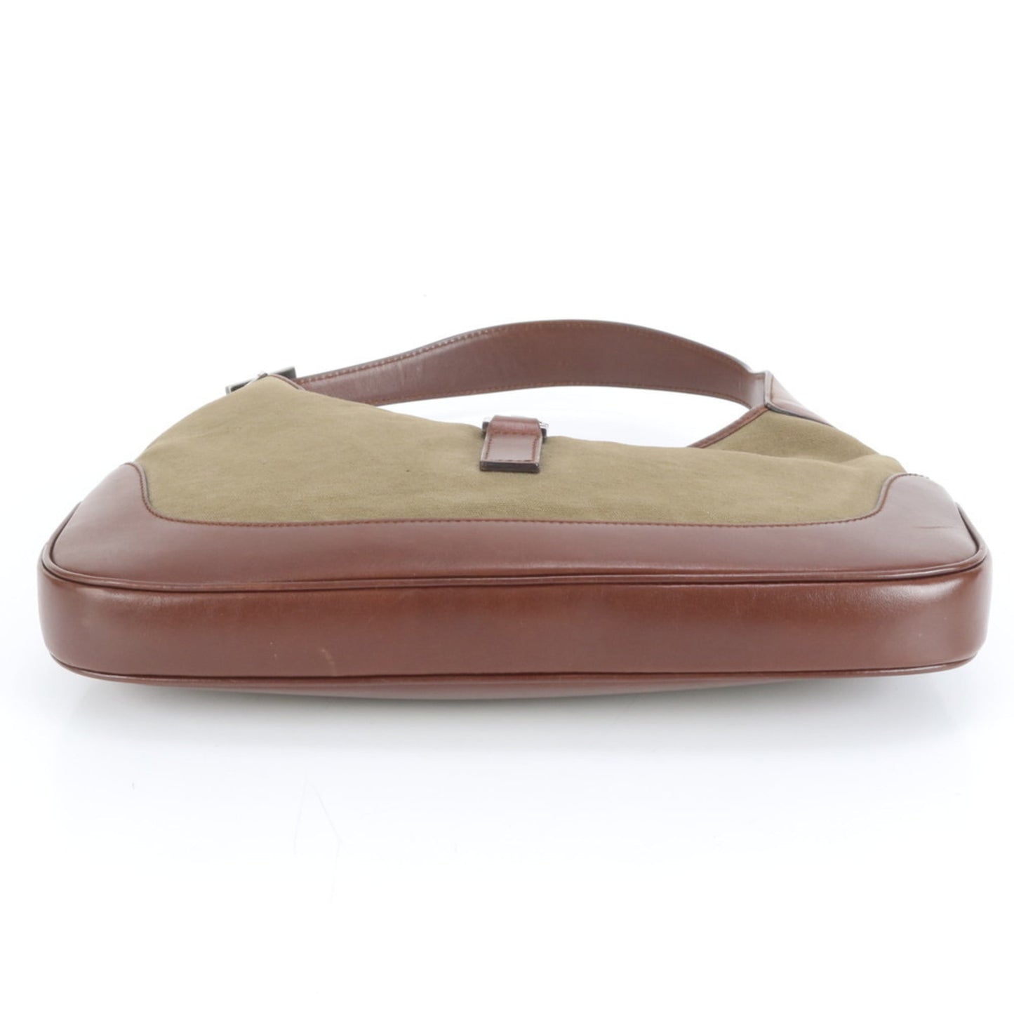 Gucci Brown Leather Canvas Shoulder Bag