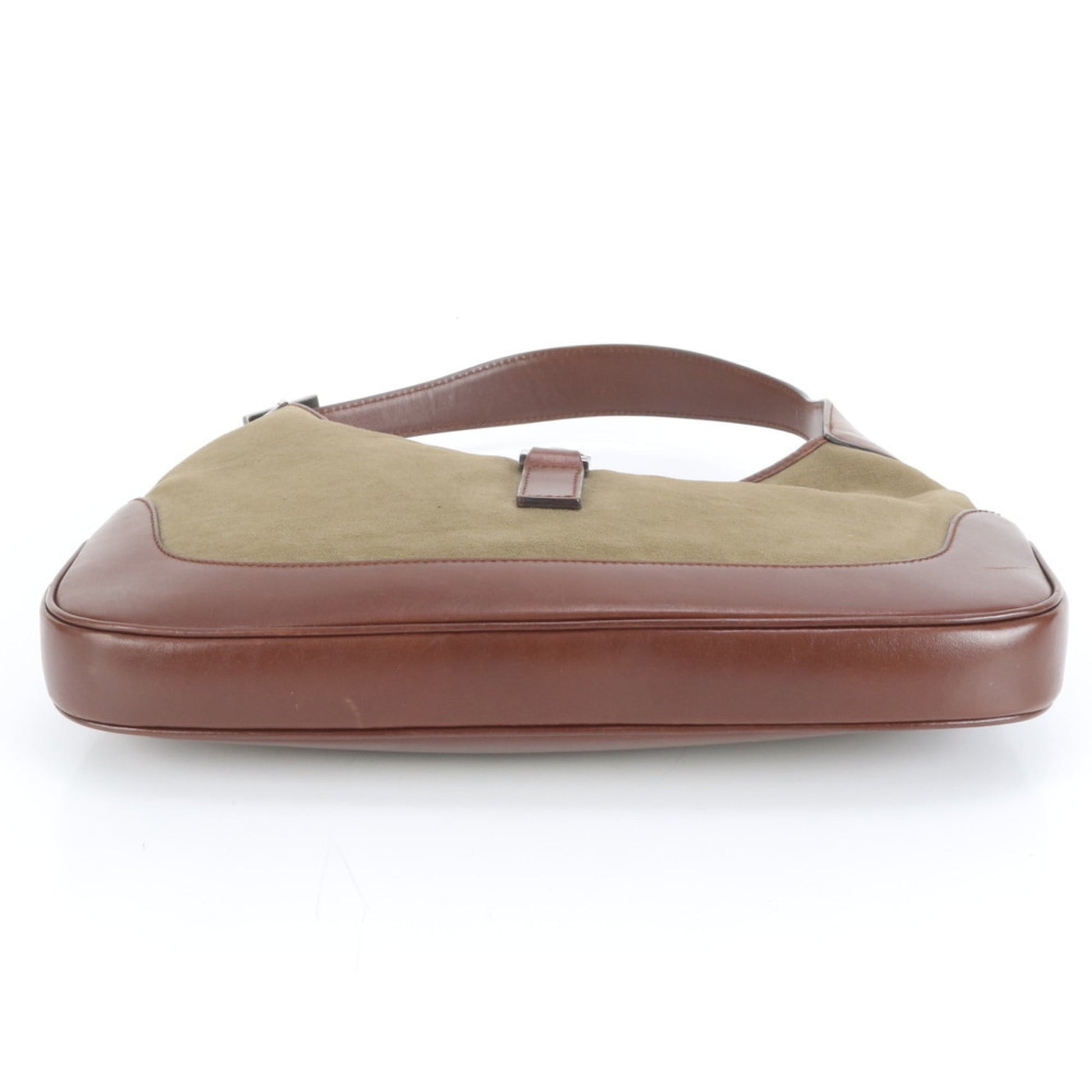 Gucci Brown Leather Canvas Shoulder Bag