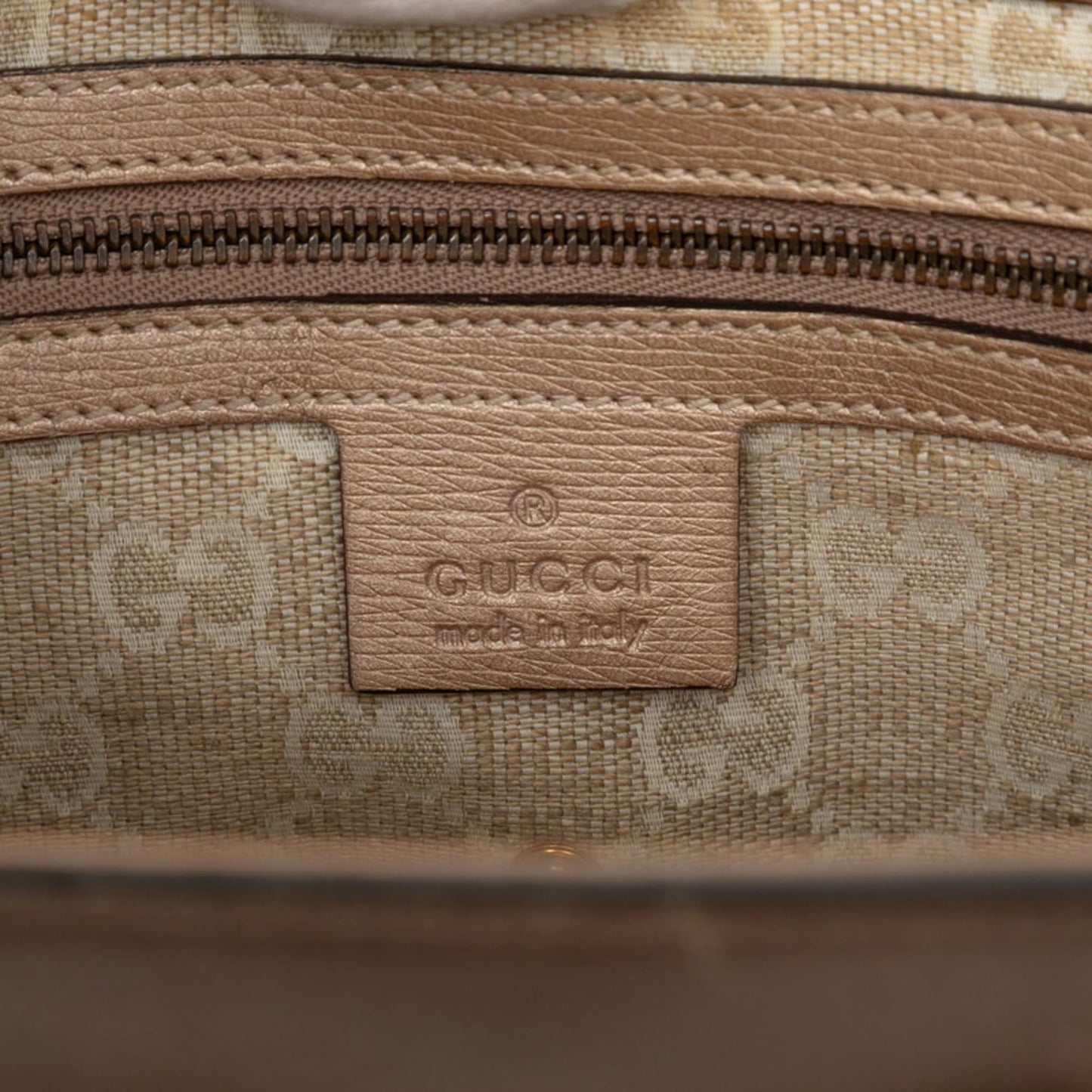 Gucci Pink Pink Beige Leather Shoulder Bag Tote Bag