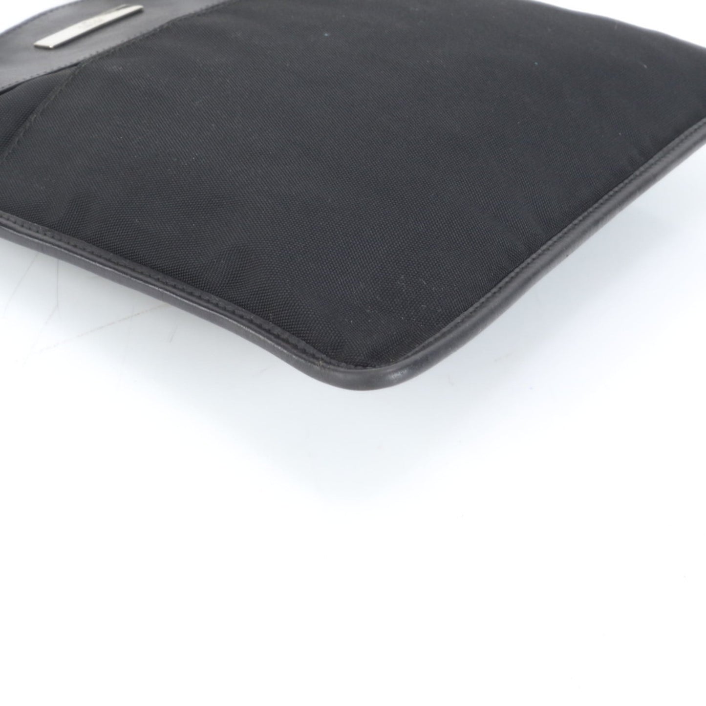 Gucci Black Leather Nylon Shoulder Bag